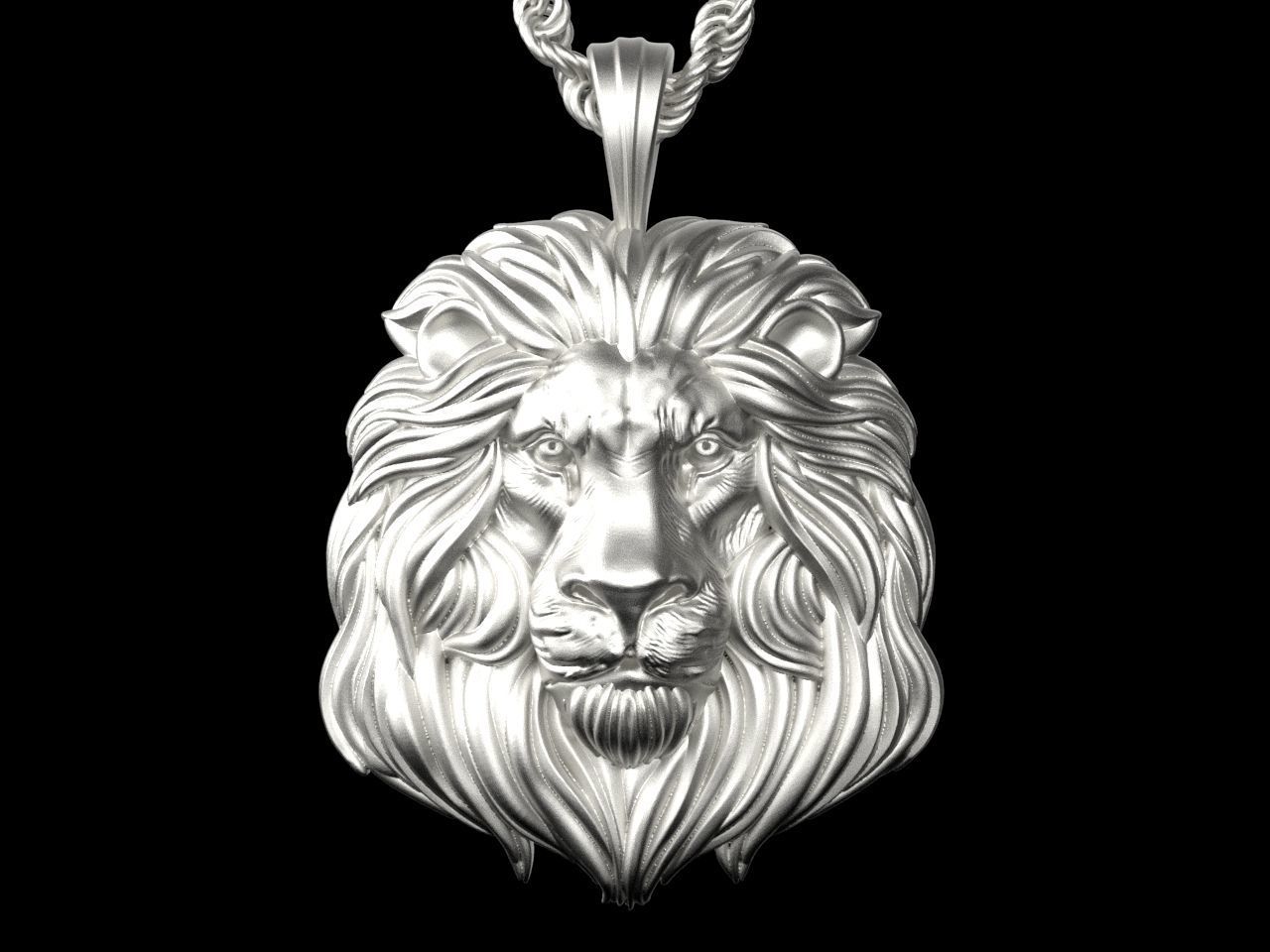 Lion pendant 3D print model_4