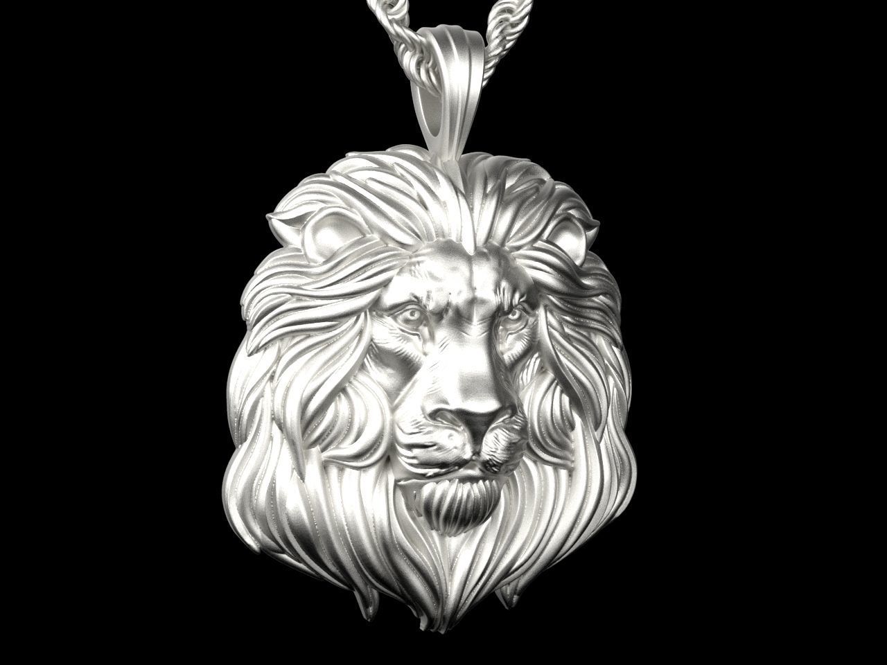 Lion pendant 3D print model_3