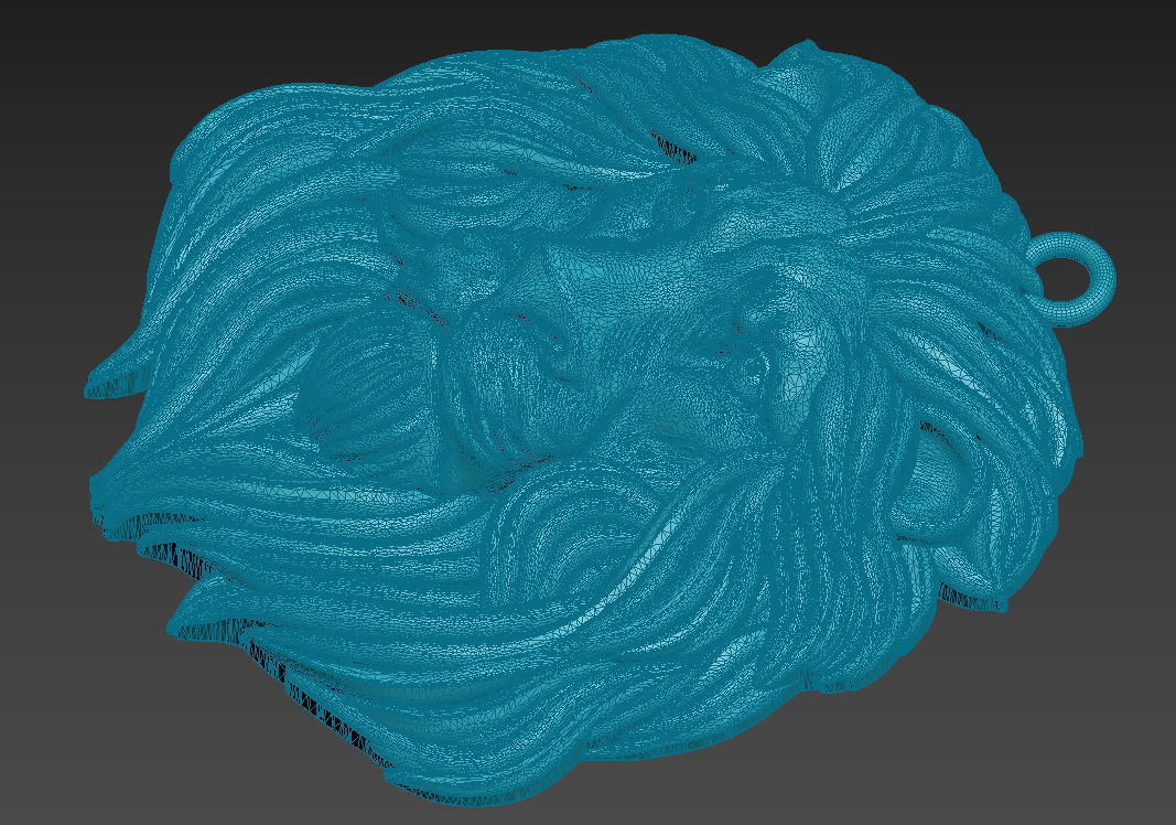 Lion pendant 3D print model_18