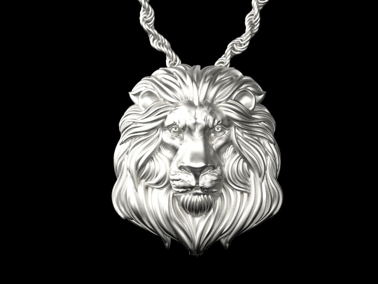 Lion pendant 3D print model_12