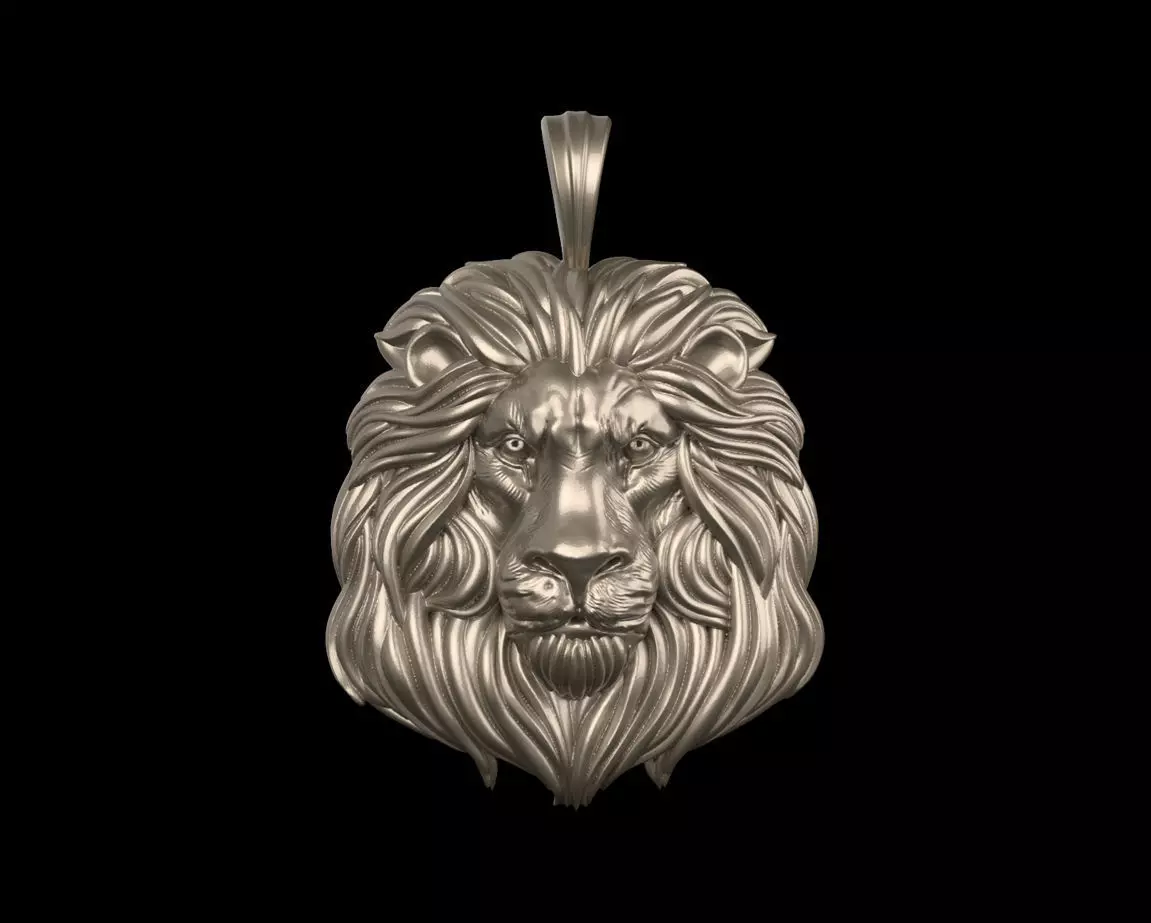 Lion pendant 3D print model_0