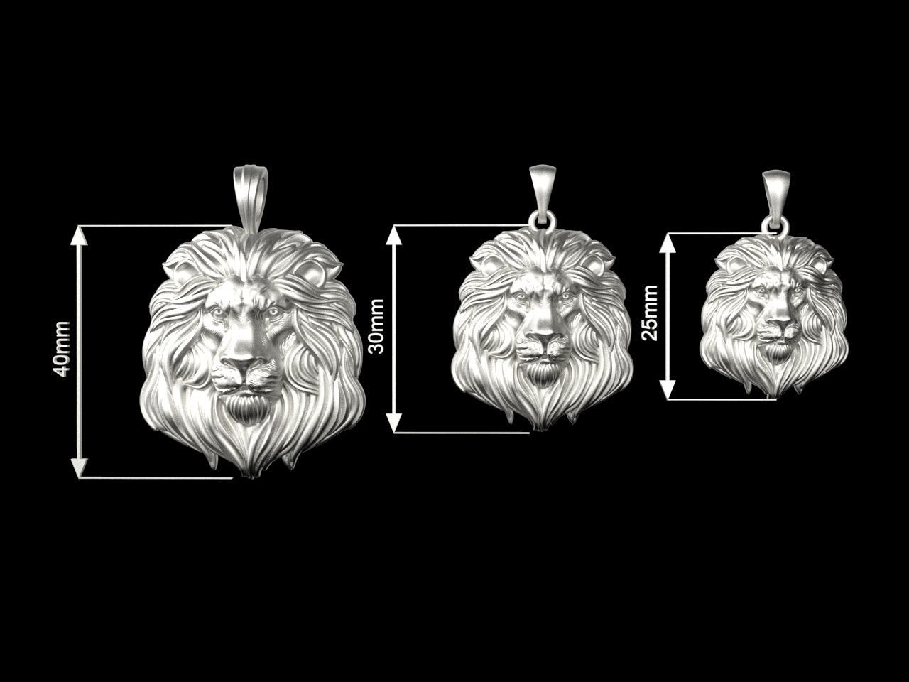 Lion pendant 3D print model_10