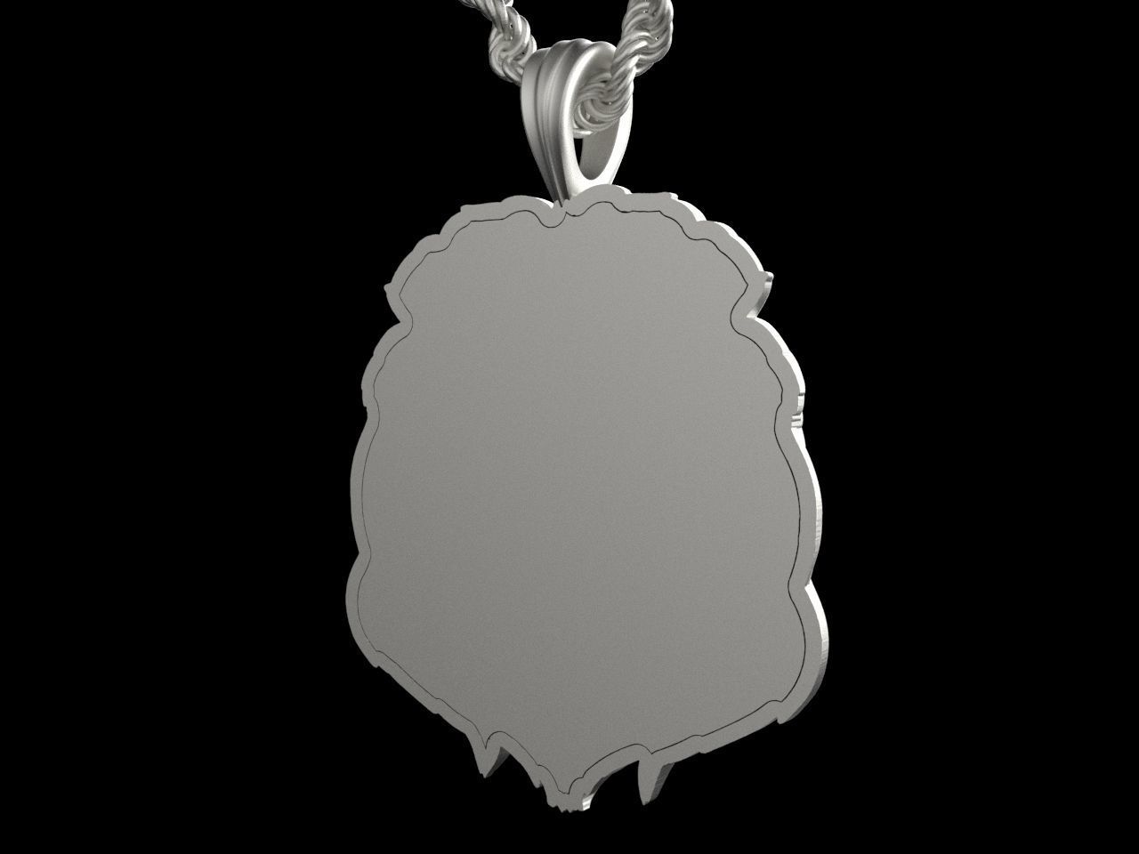 Lion pendant 3D print model_7