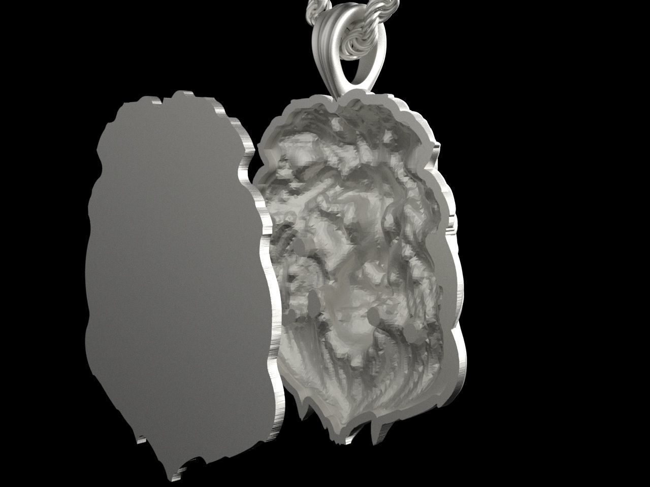 Lion pendant 3D print model_9