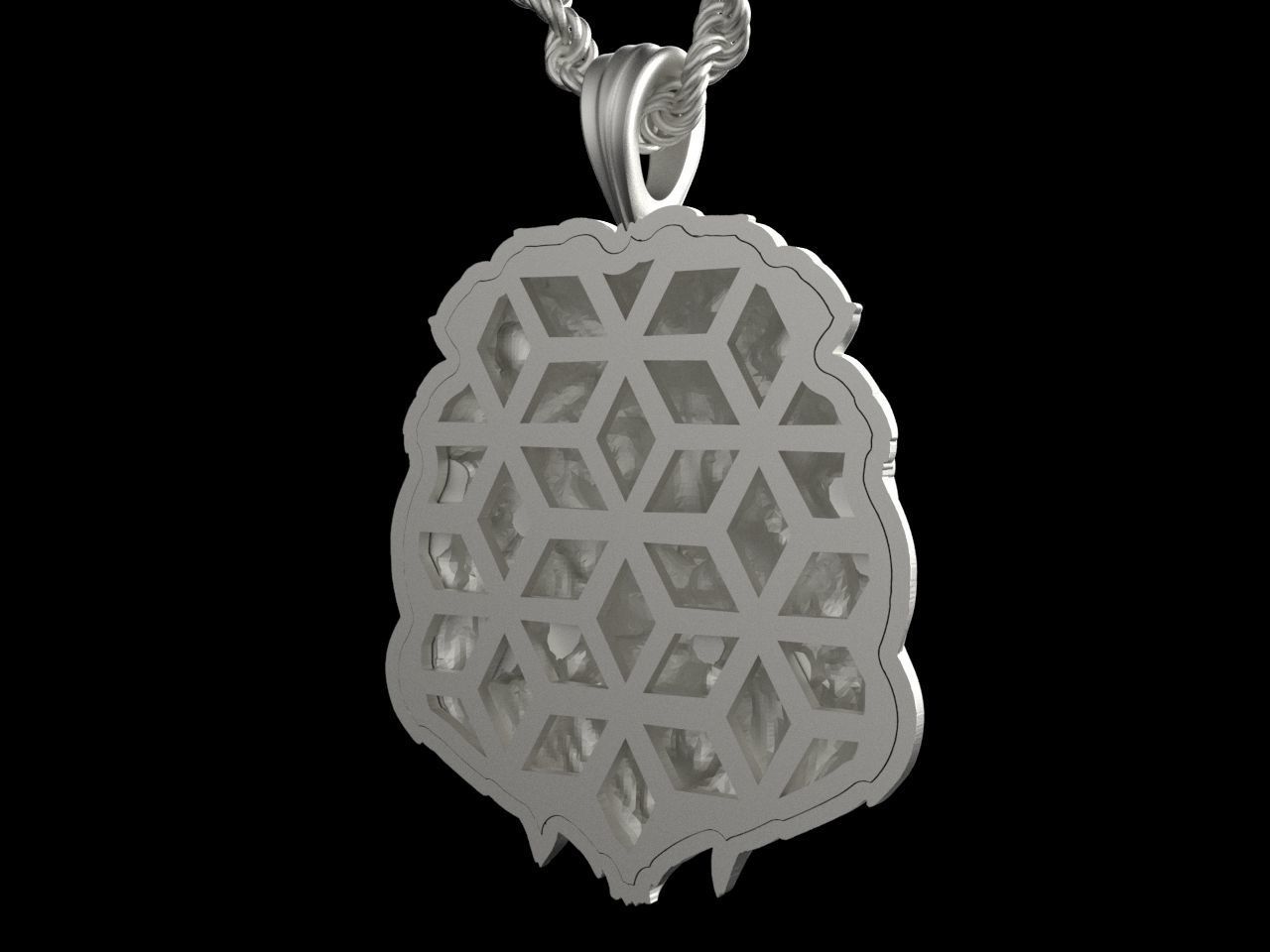 Lion pendant 3D print model_6