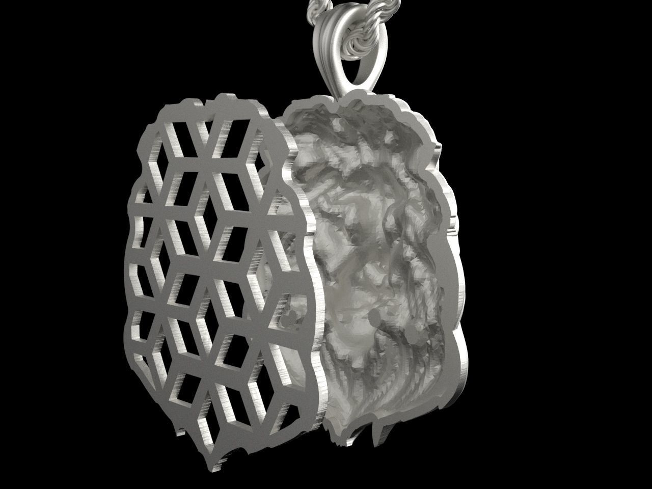 Lion pendant 3D print model_8