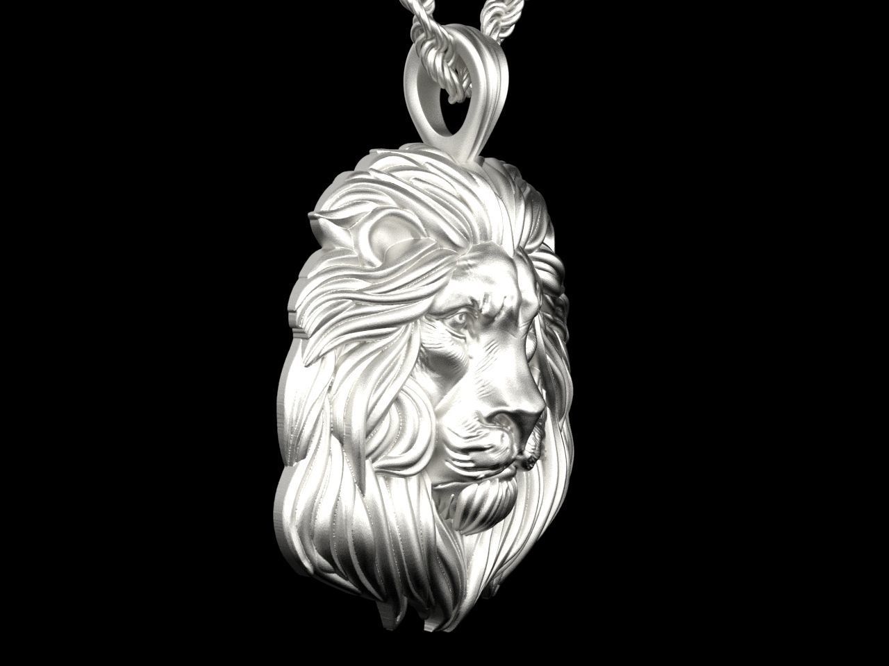 Lion pendant 3D print model_5