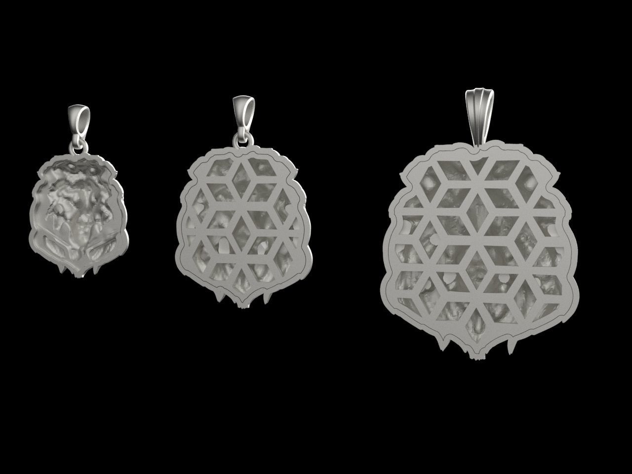Lion pendant 3D print model_11