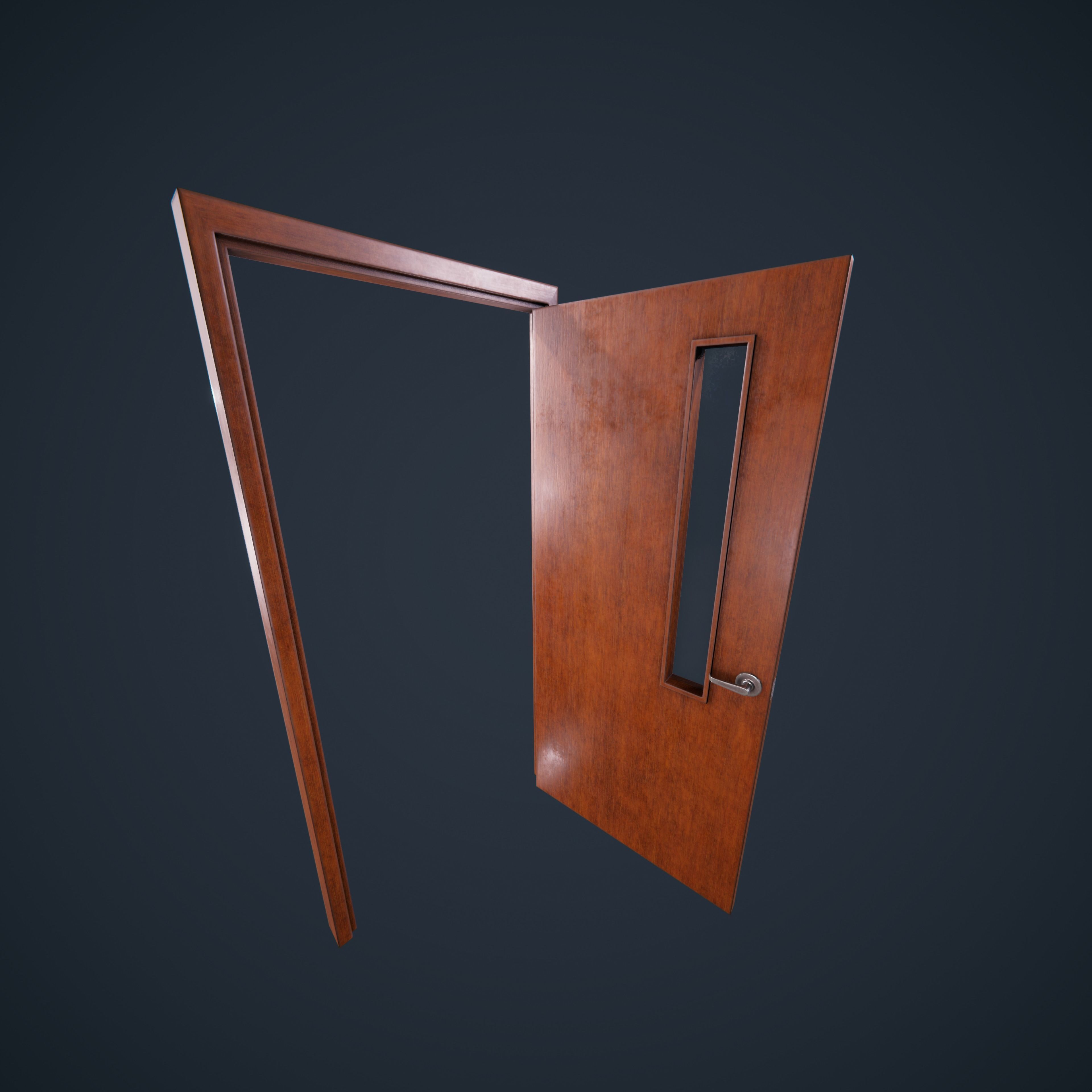Door Wood 1 HDRP Low-poly 3D model_4