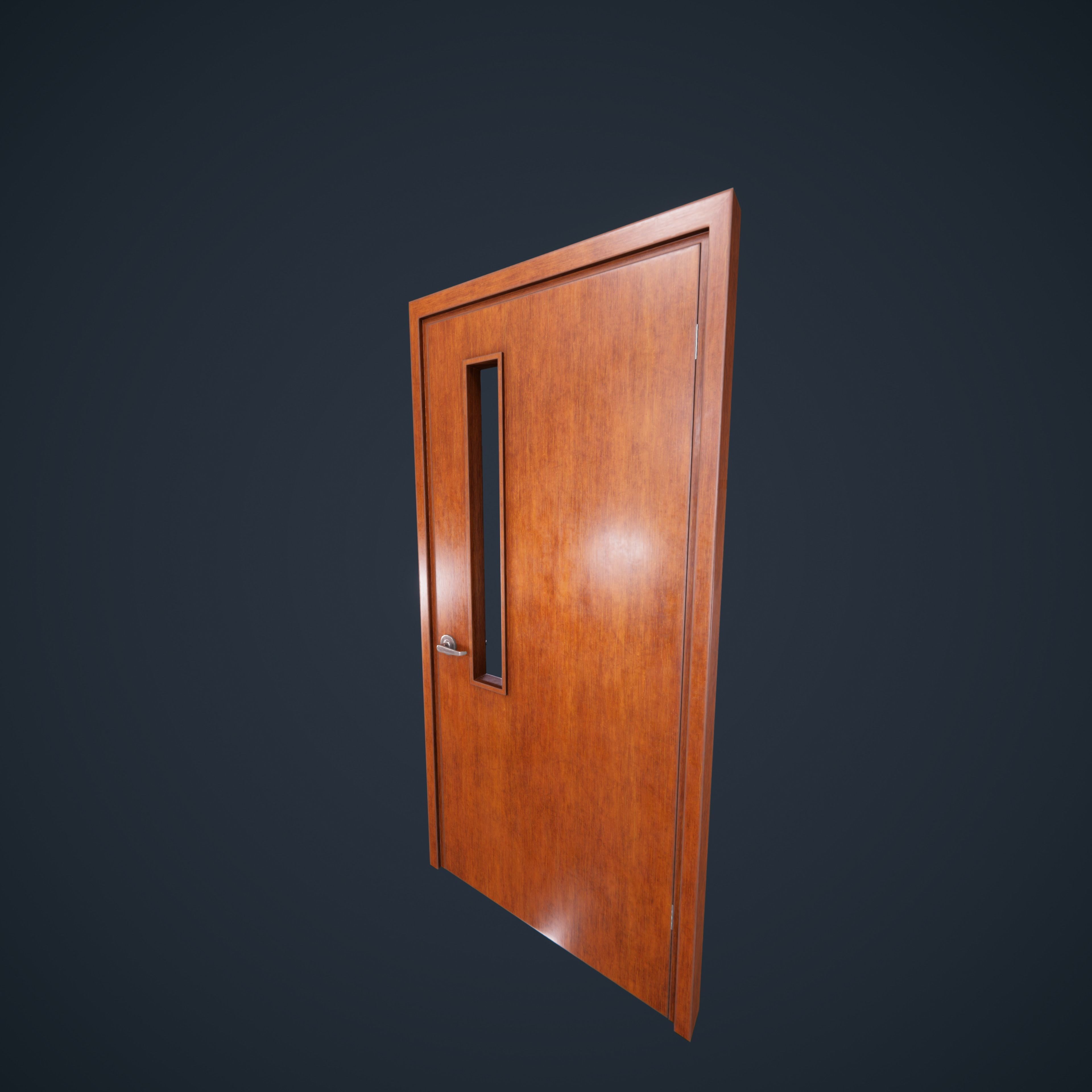 Door Wood 1 HDRP Low-poly 3D model_3