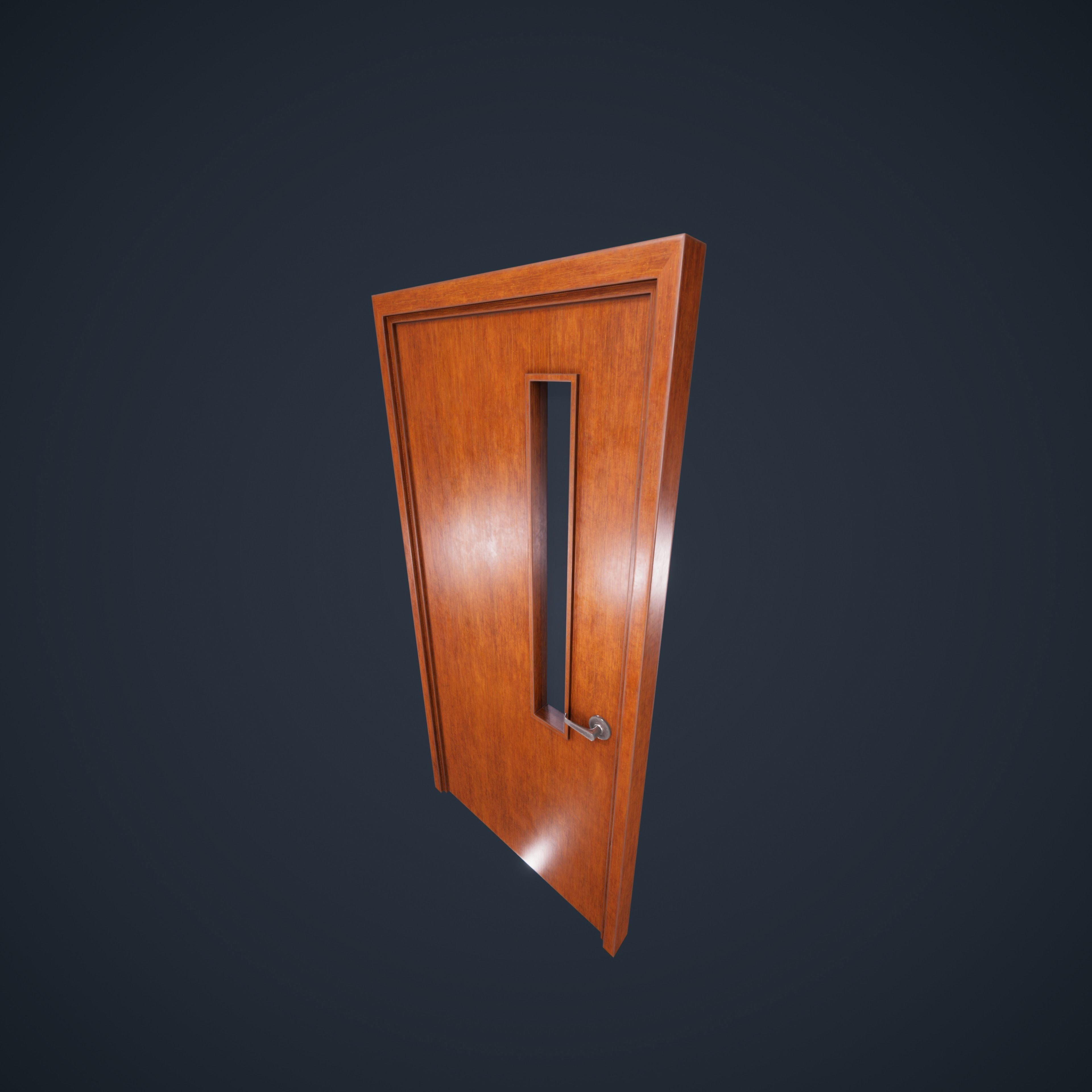 Door Wood 1 HDRP Low-poly 3D model_8