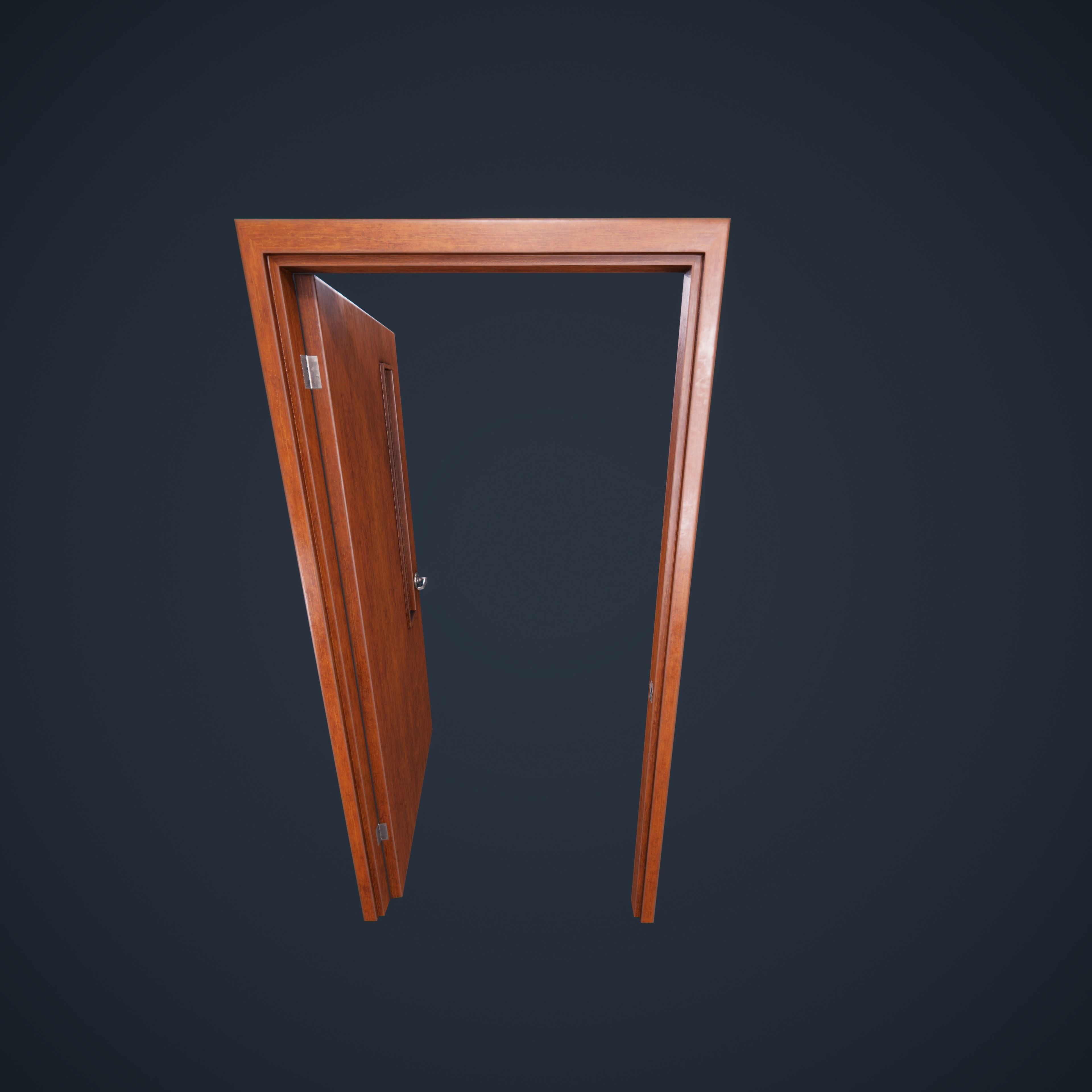 Door Wood 1 HDRP Low-poly 3D model_17