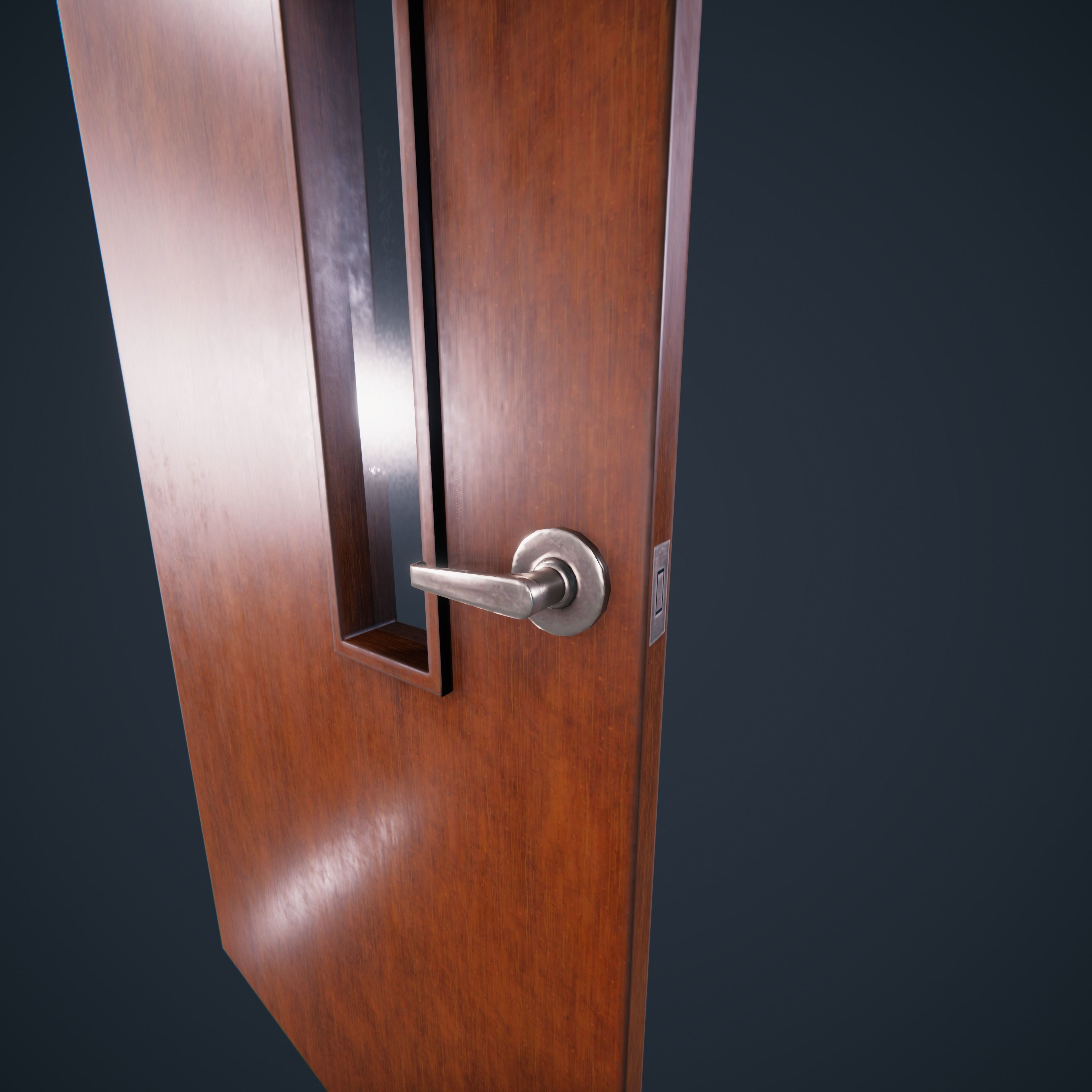 Door Wood 1 HDRP Low-poly 3D model_6