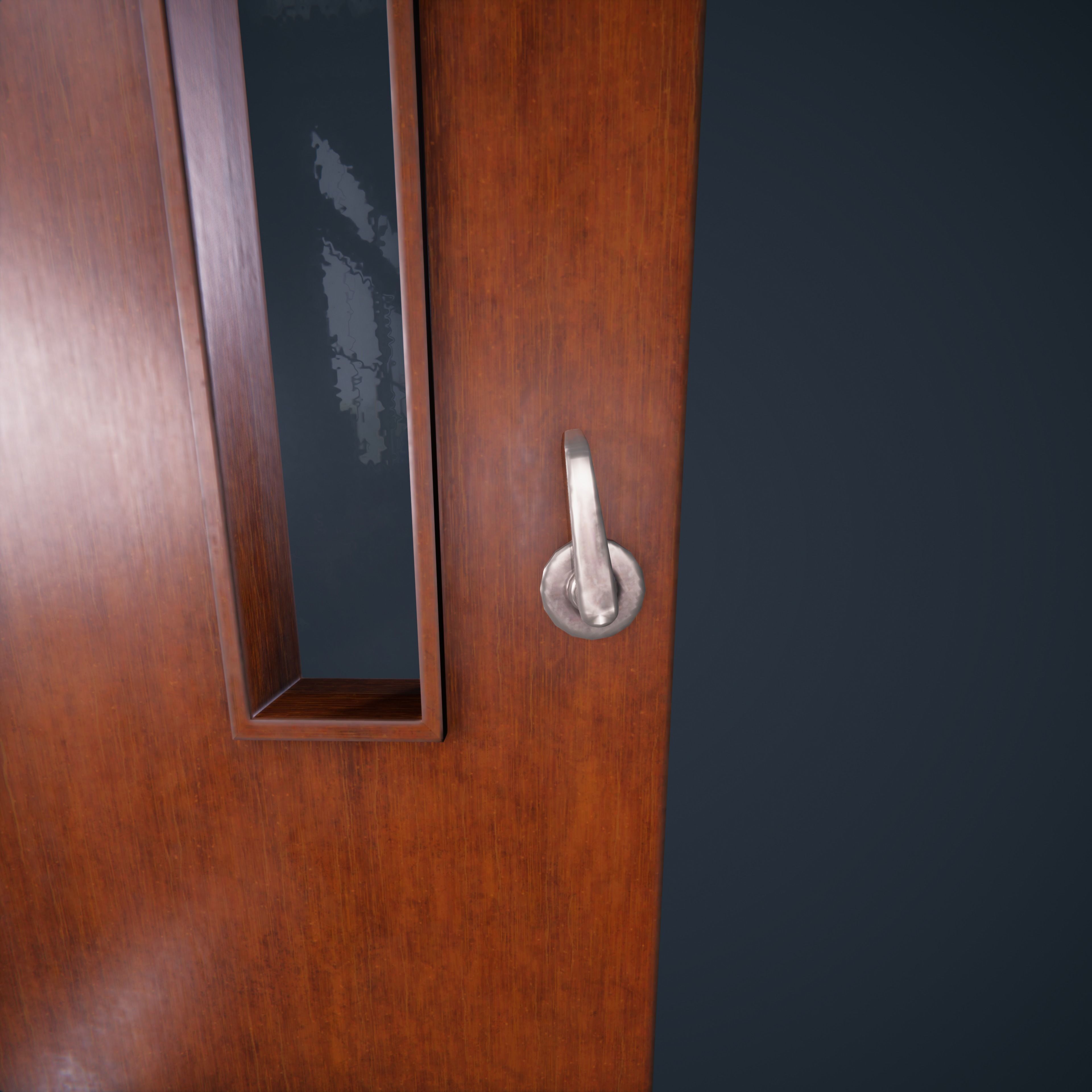 Door Wood 1 HDRP Low-poly 3D model_12