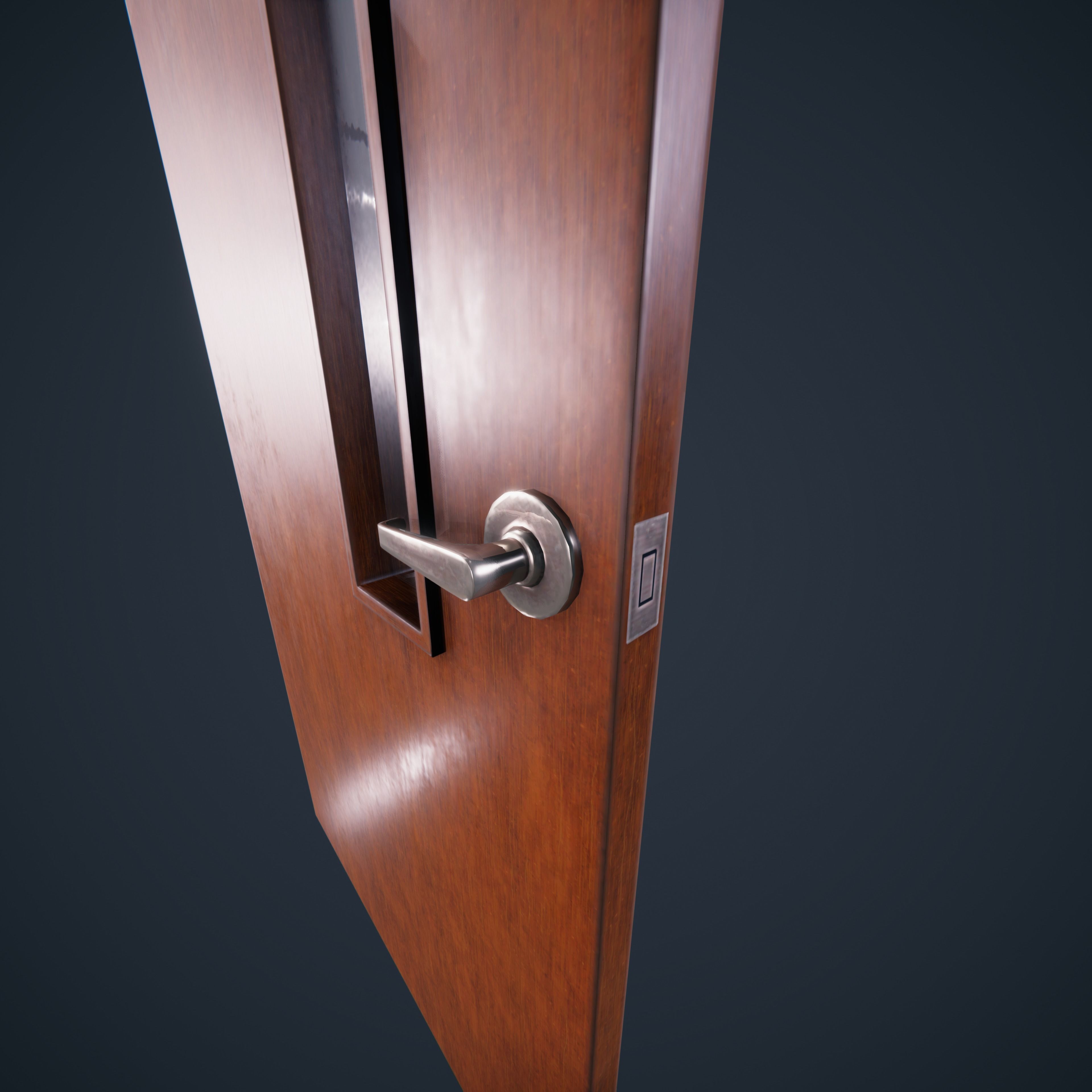Door Wood 1 HDRP Low-poly 3D model_5