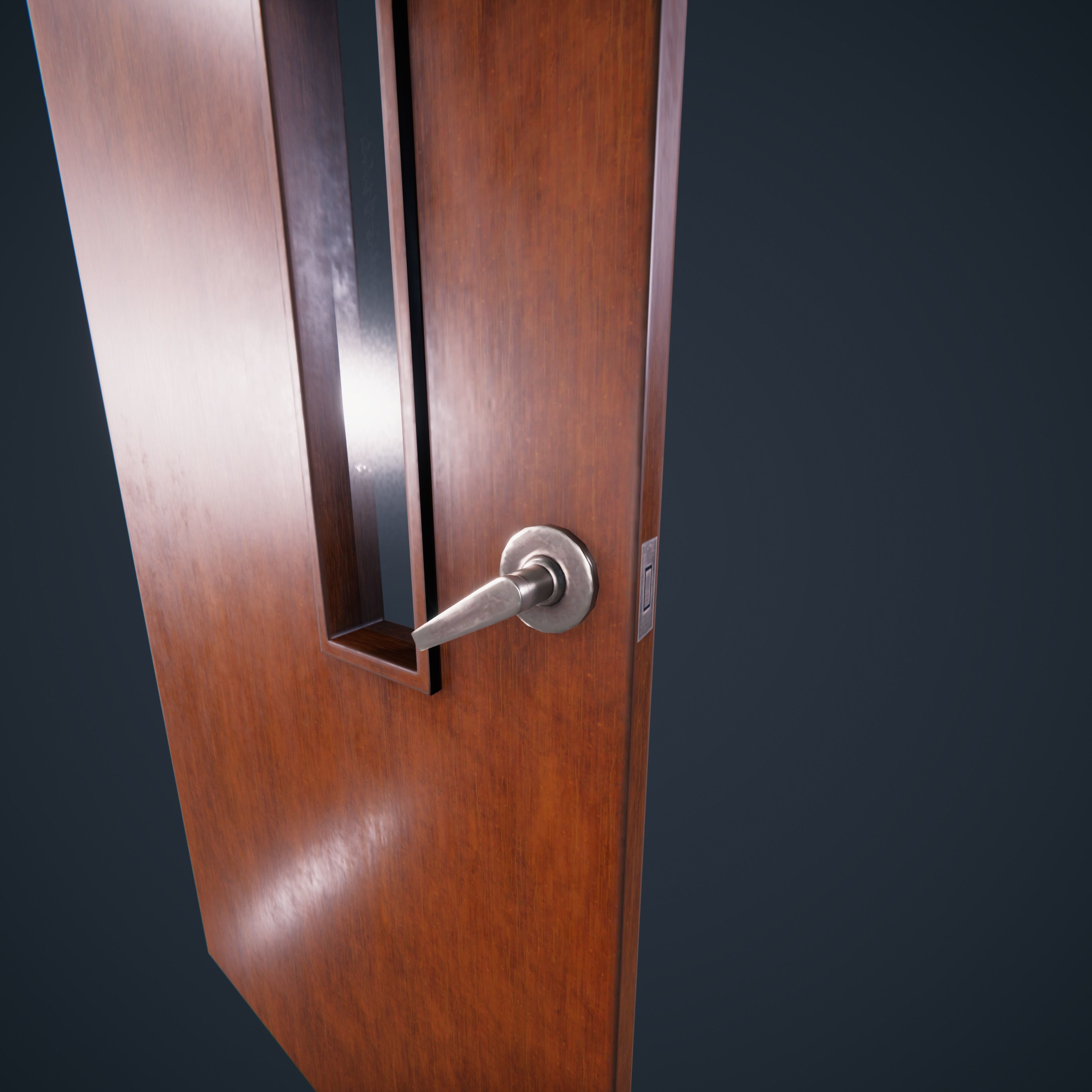 Door Wood 1 HDRP Low-poly 3D model_7
