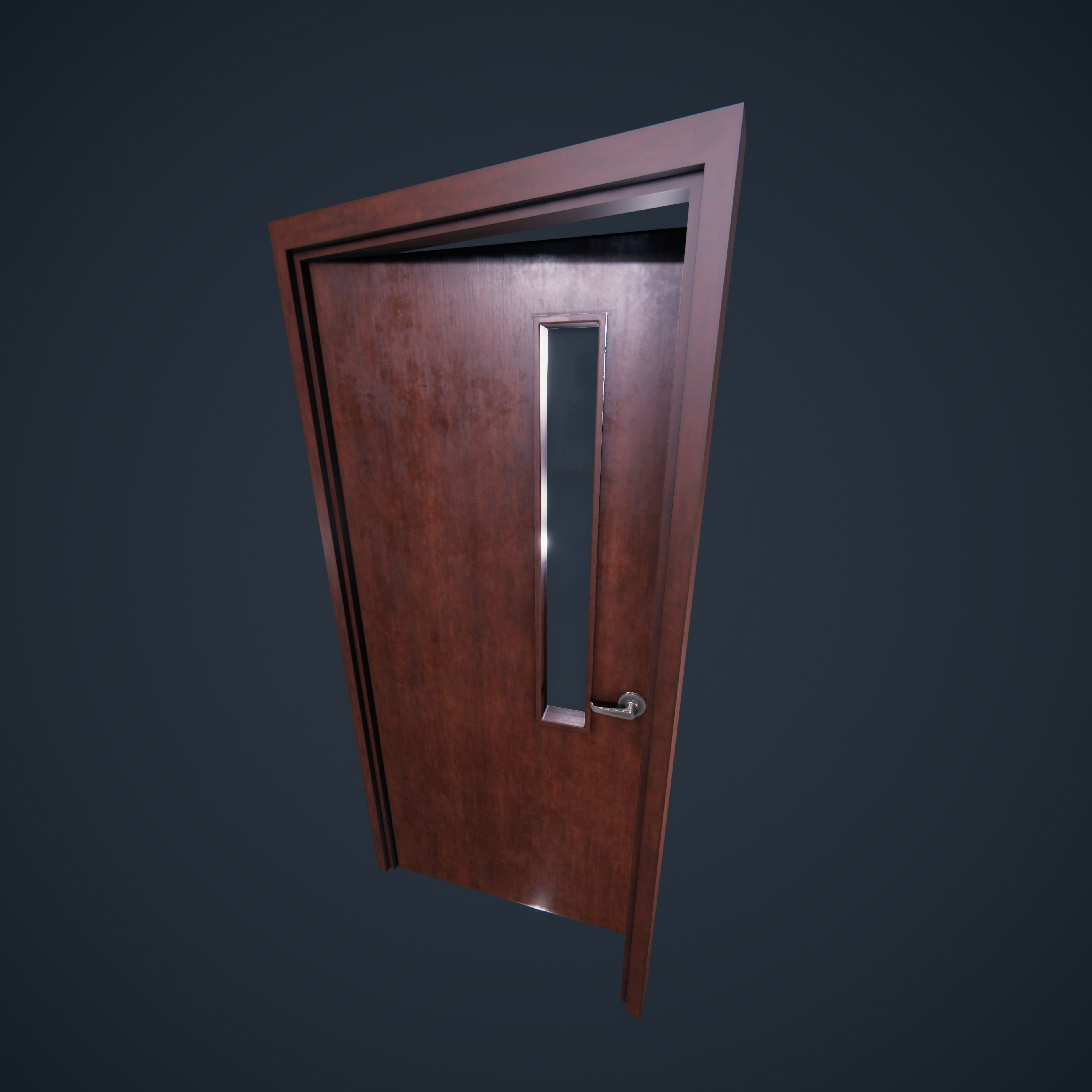 Door Wood 1 HDRP Low-poly 3D model_25