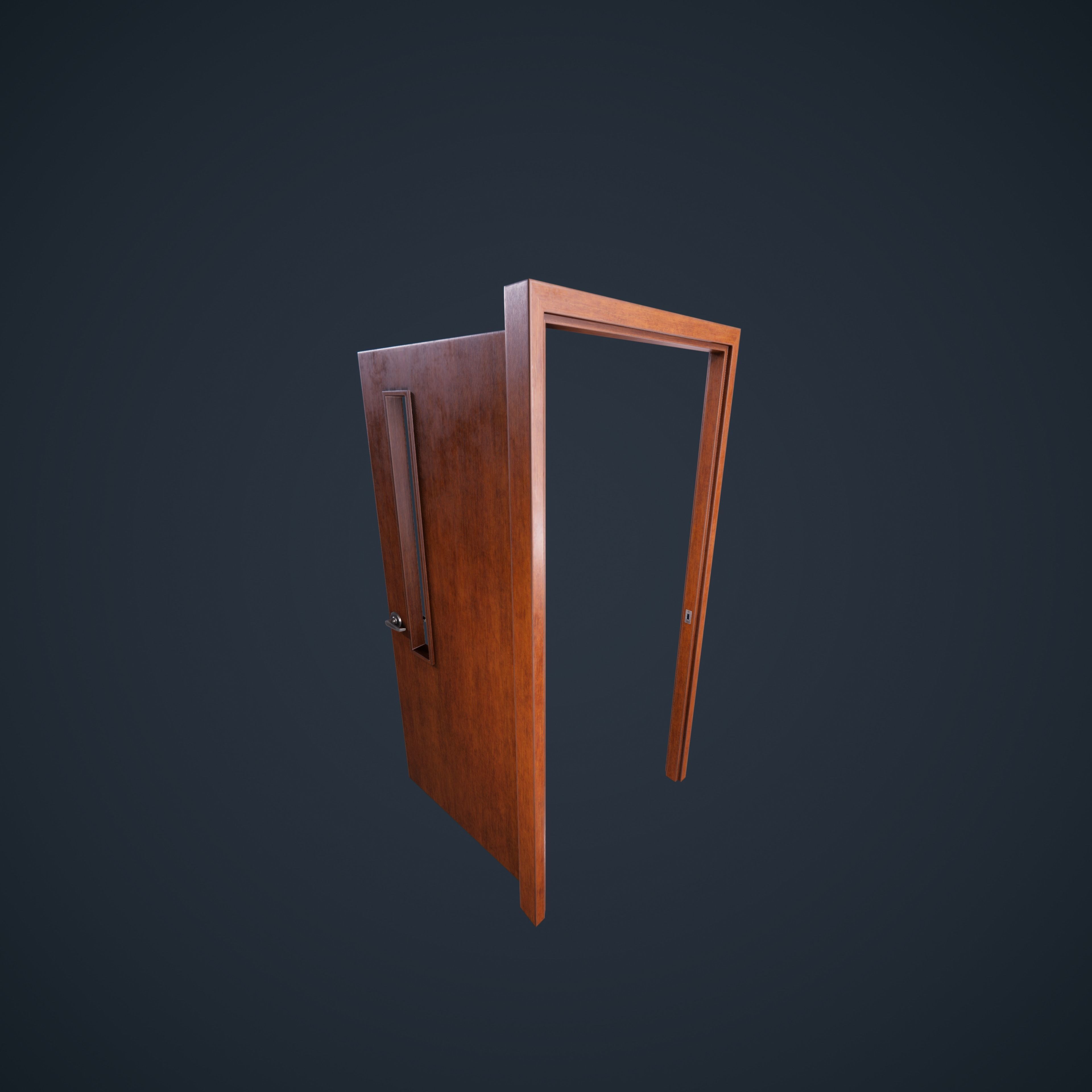 Door Wood 1 HDRP Low-poly 3D model_14