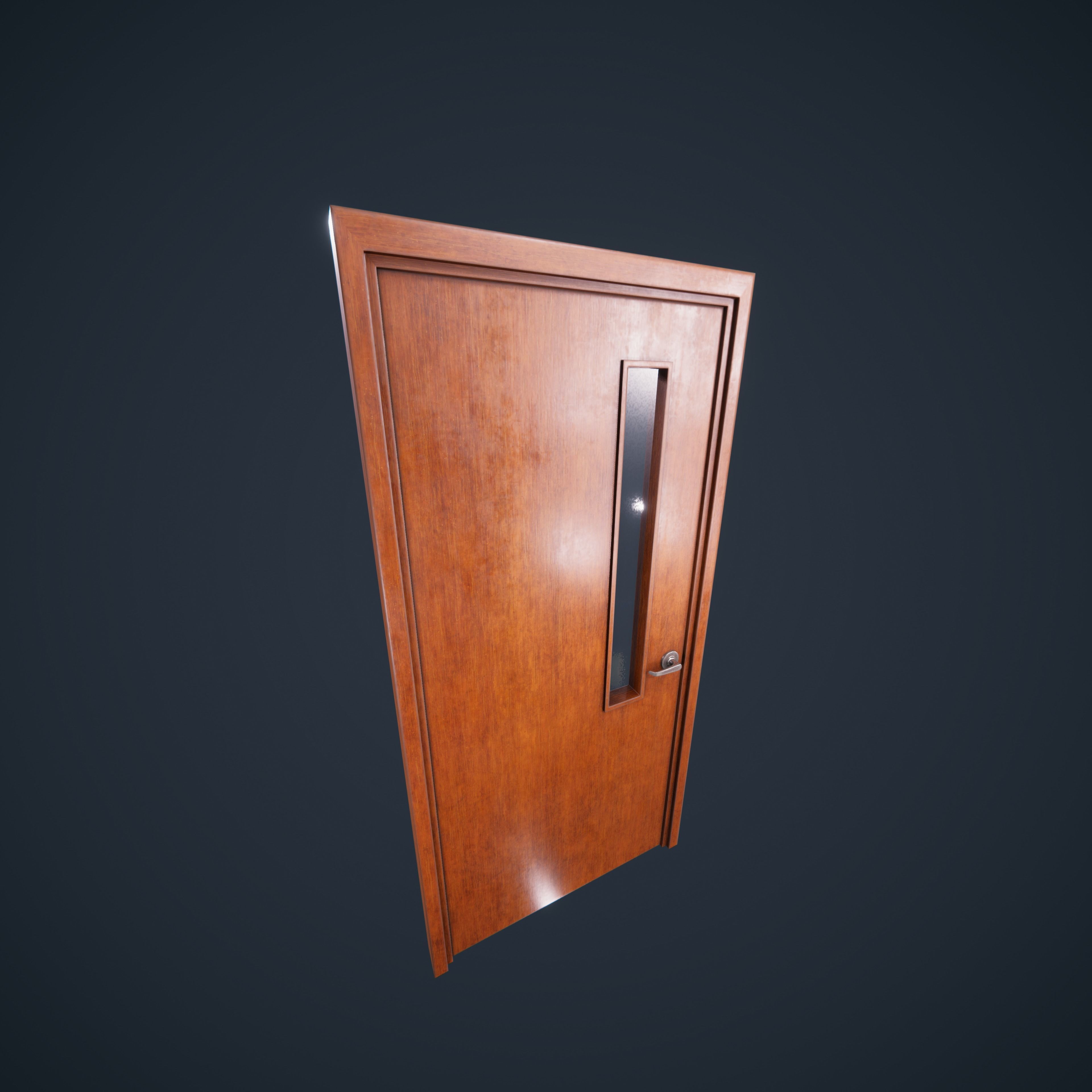 Door Wood 1 HDRP Low-poly 3D model_9