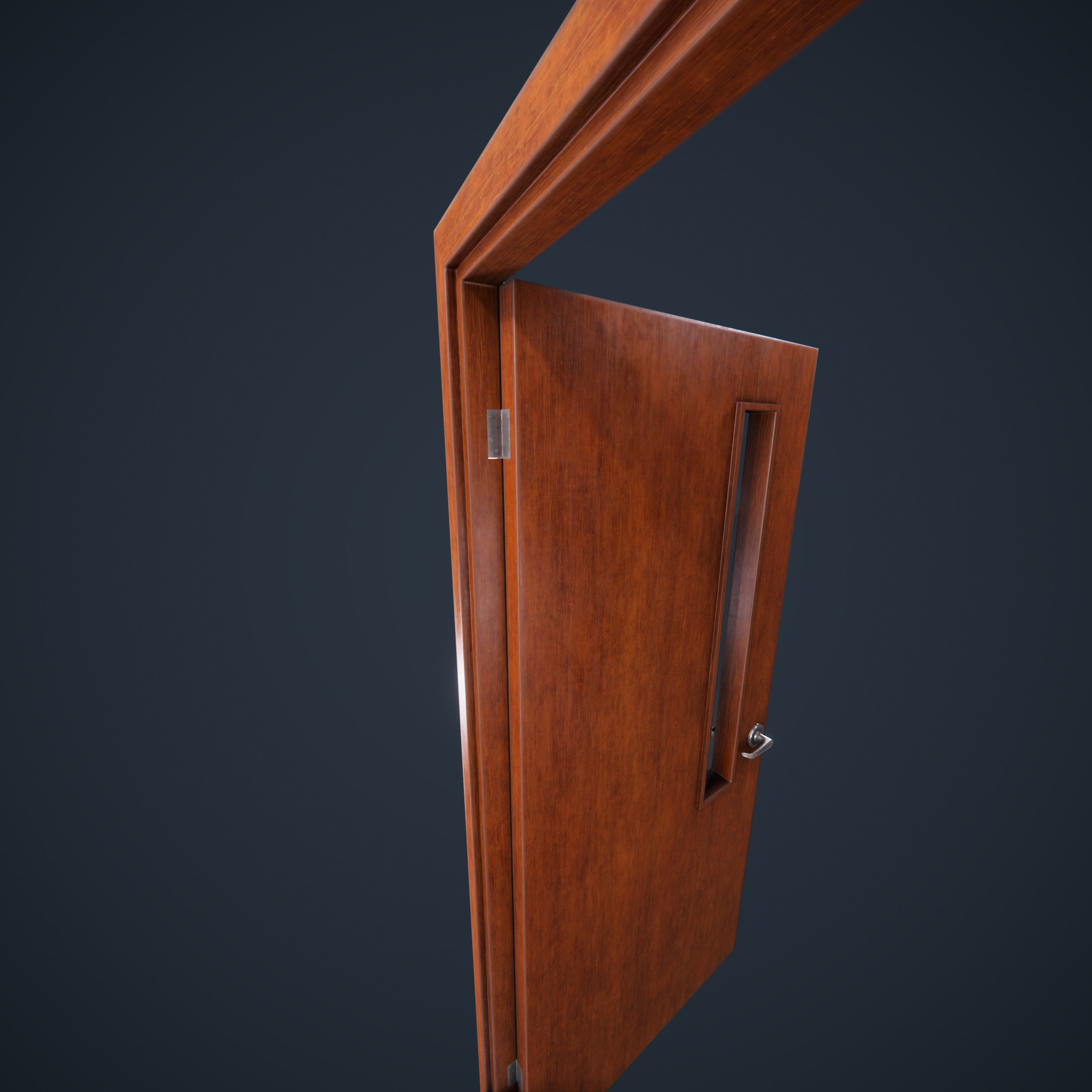 Door Wood 1 HDRP Low-poly 3D model_16