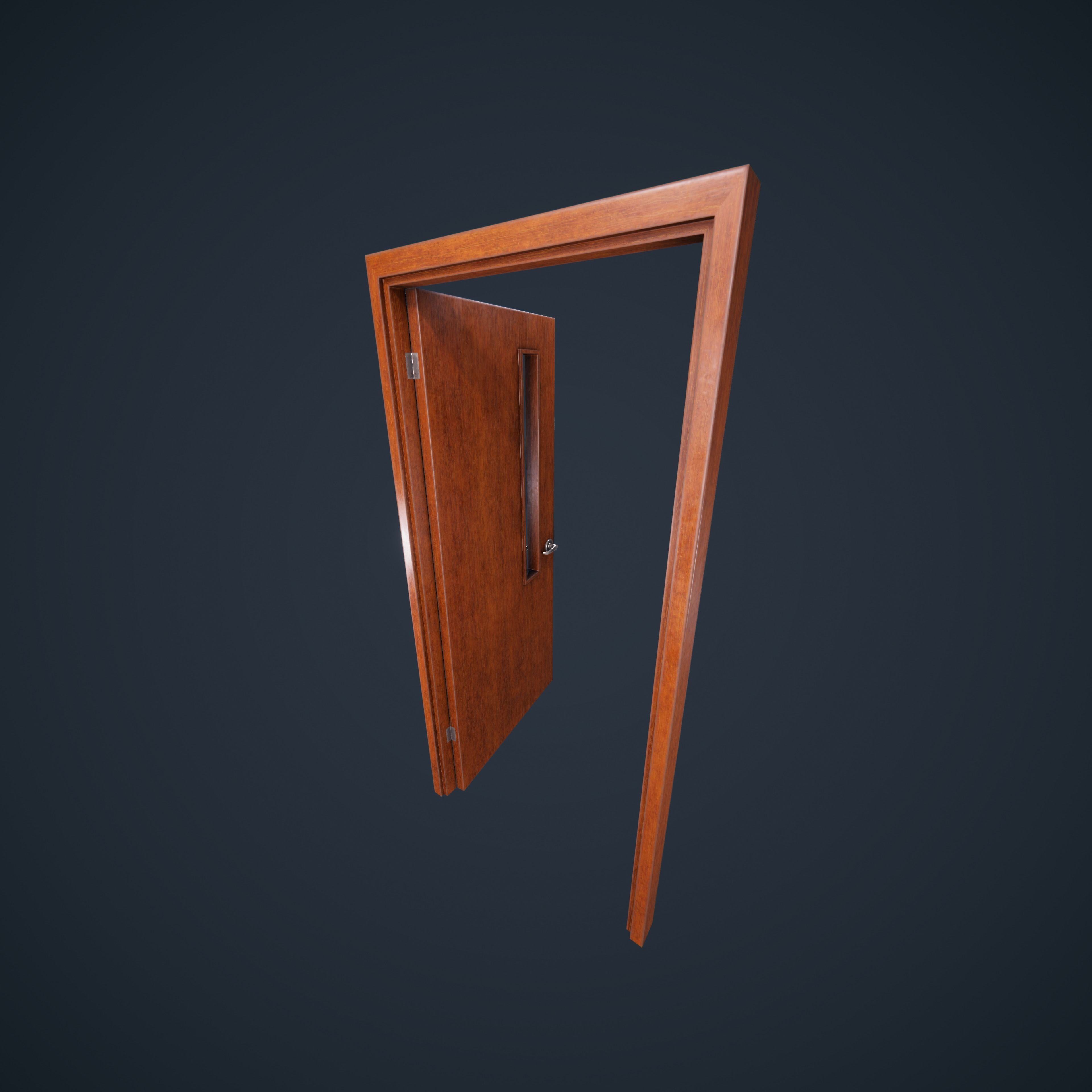 Door Wood 1 HDRP Low-poly 3D model_18