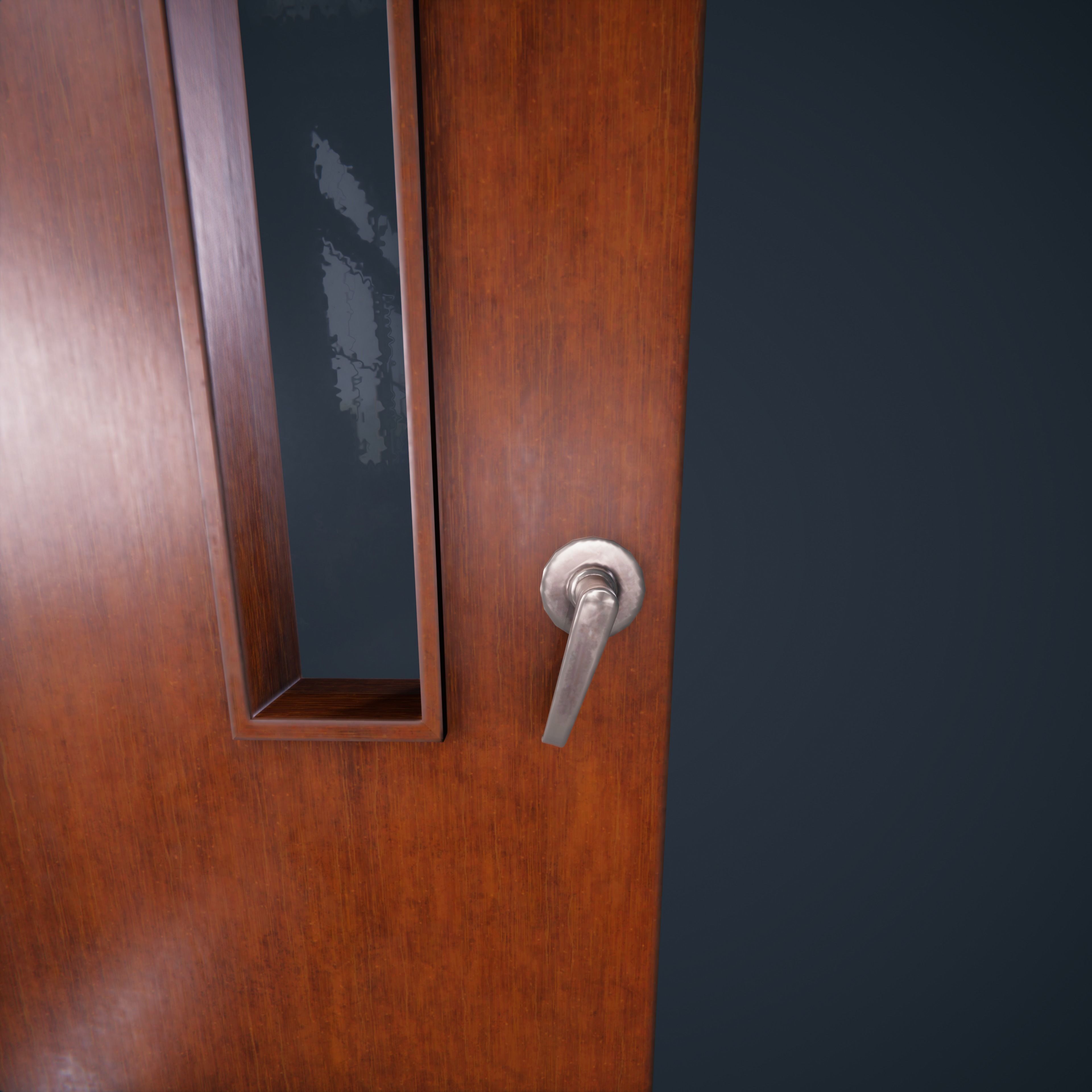 Door Wood 1 HDRP Low-poly 3D model_11