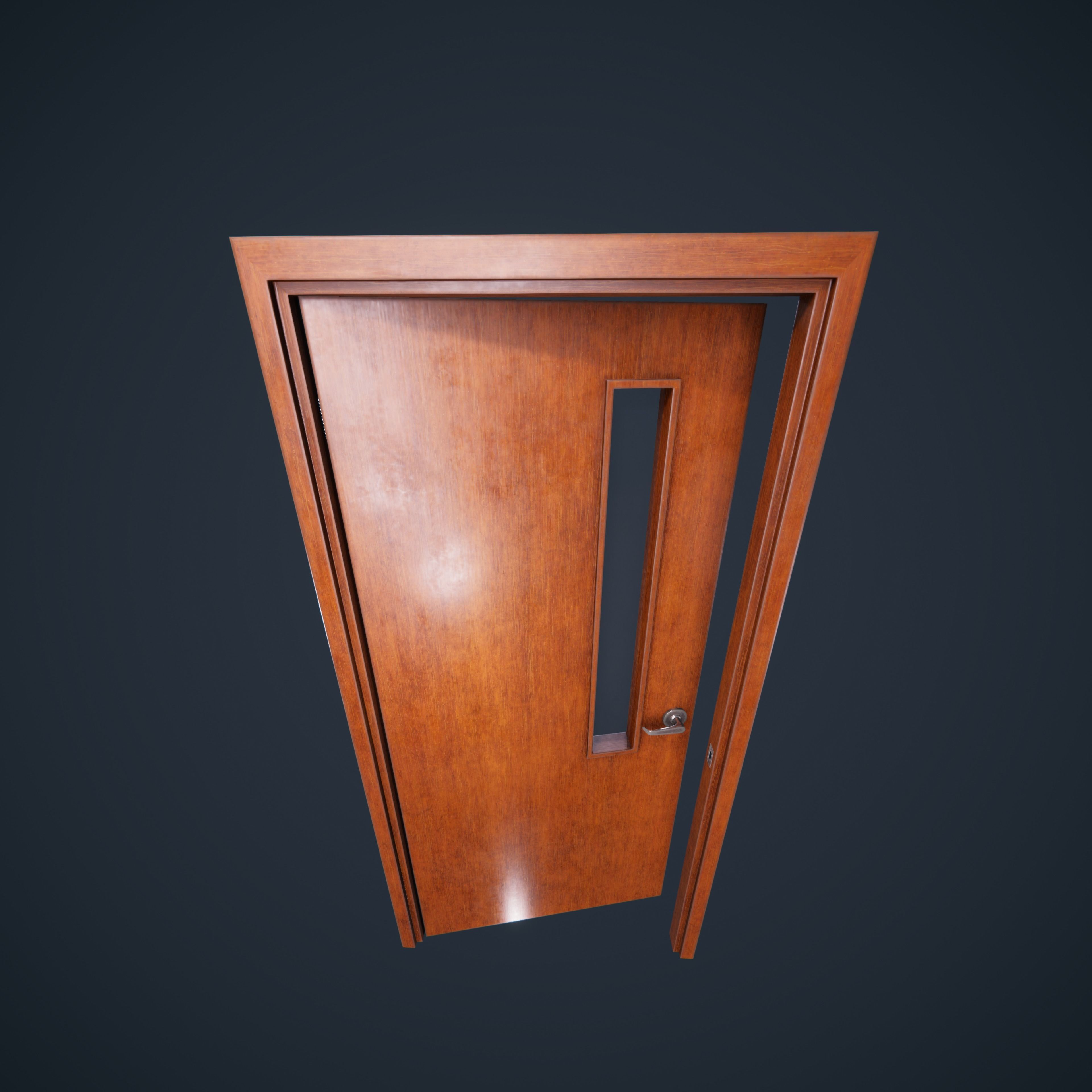 Door Wood 1 HDRP Low-poly 3D model_21