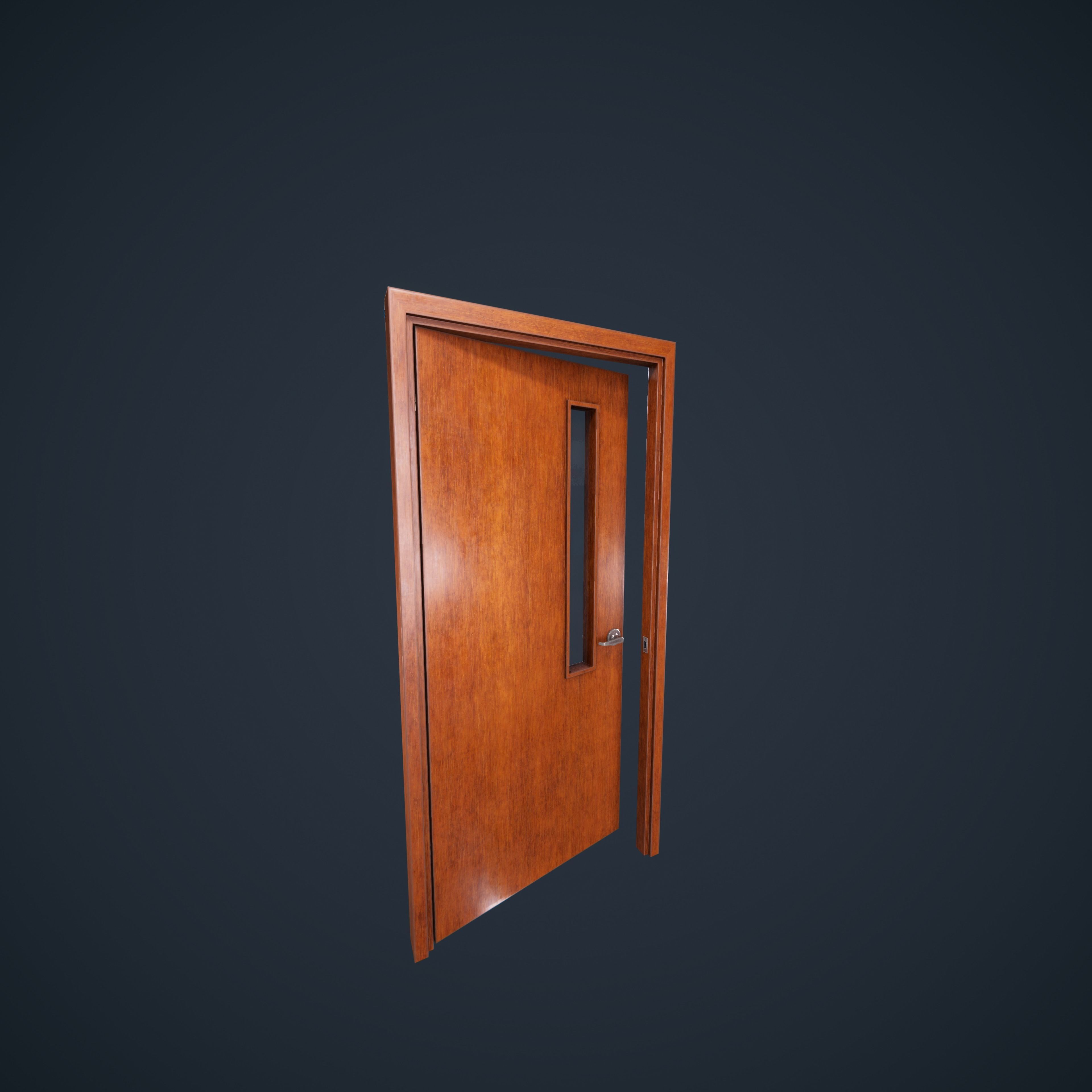 Door Wood 1 HDRP Low-poly 3D model_22