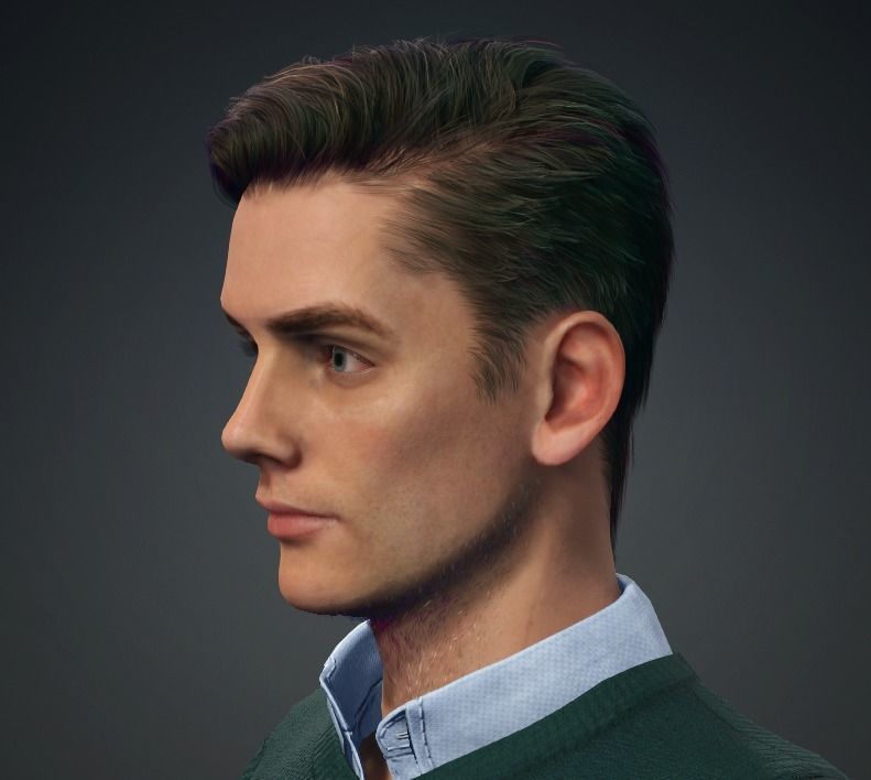 Meet JOHNSON Rigged Man - A-pose - Story Low-poly 3D model_2