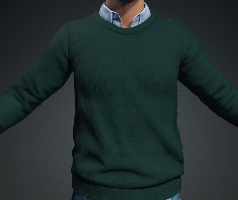 Meet JOHNSON Rigged Man - A-pose - Story Low-poly 3D model_9