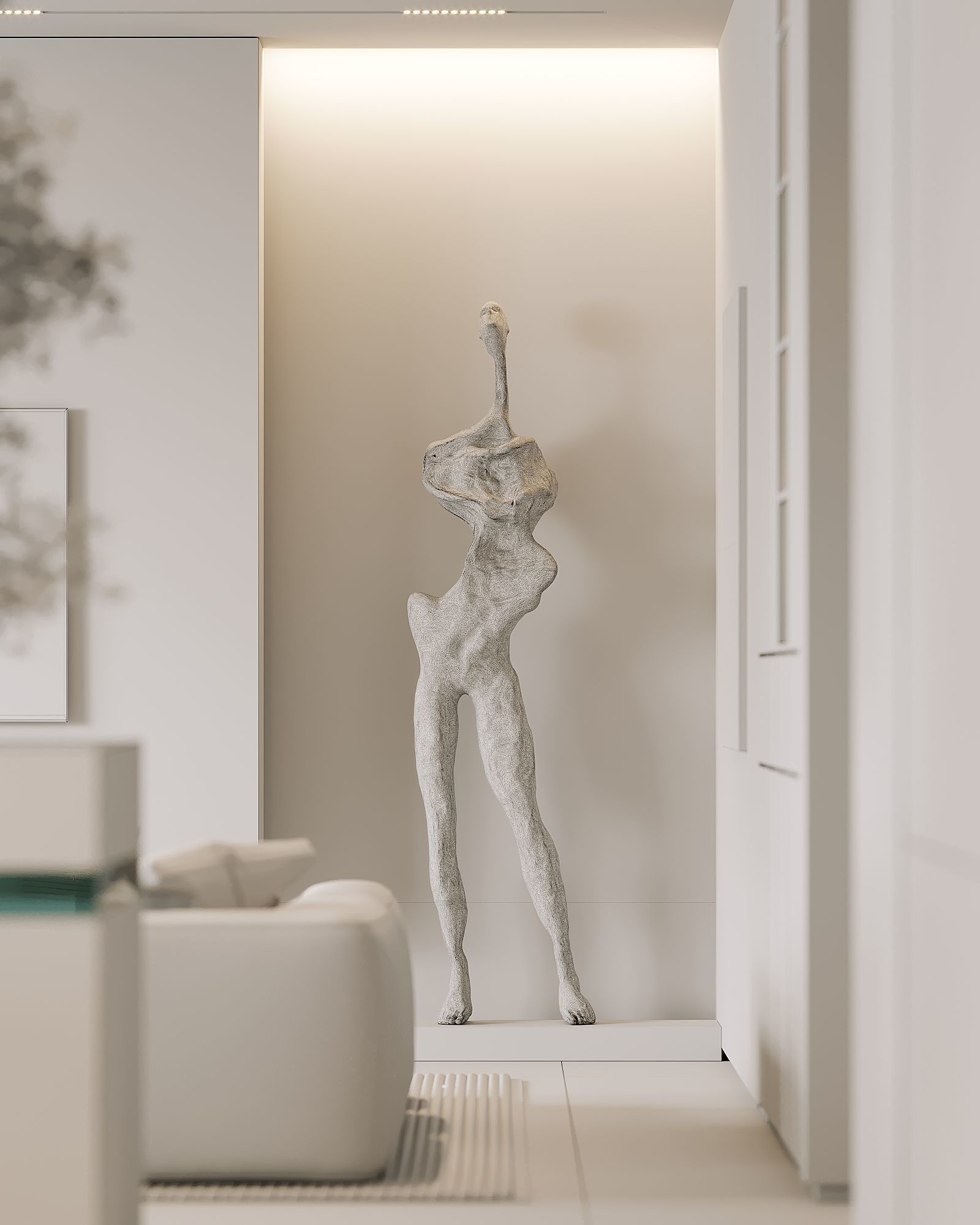 AR-22045 Case Study - Living room-Kitchen-Hallway 3D Scene 3D model_29