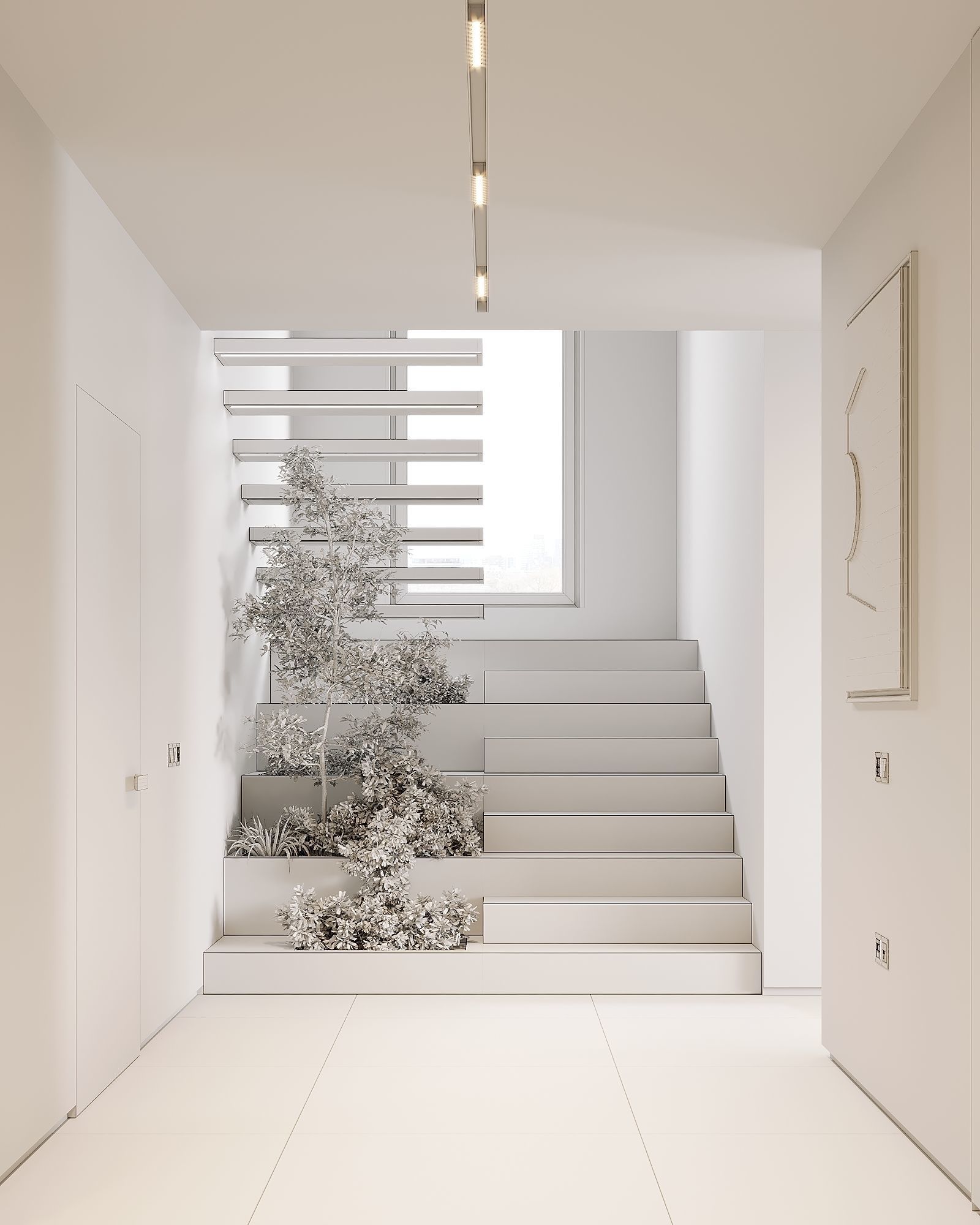 AR-22045 Case Study - Living room-Kitchen-Hallway 3D Scene 3D model_28