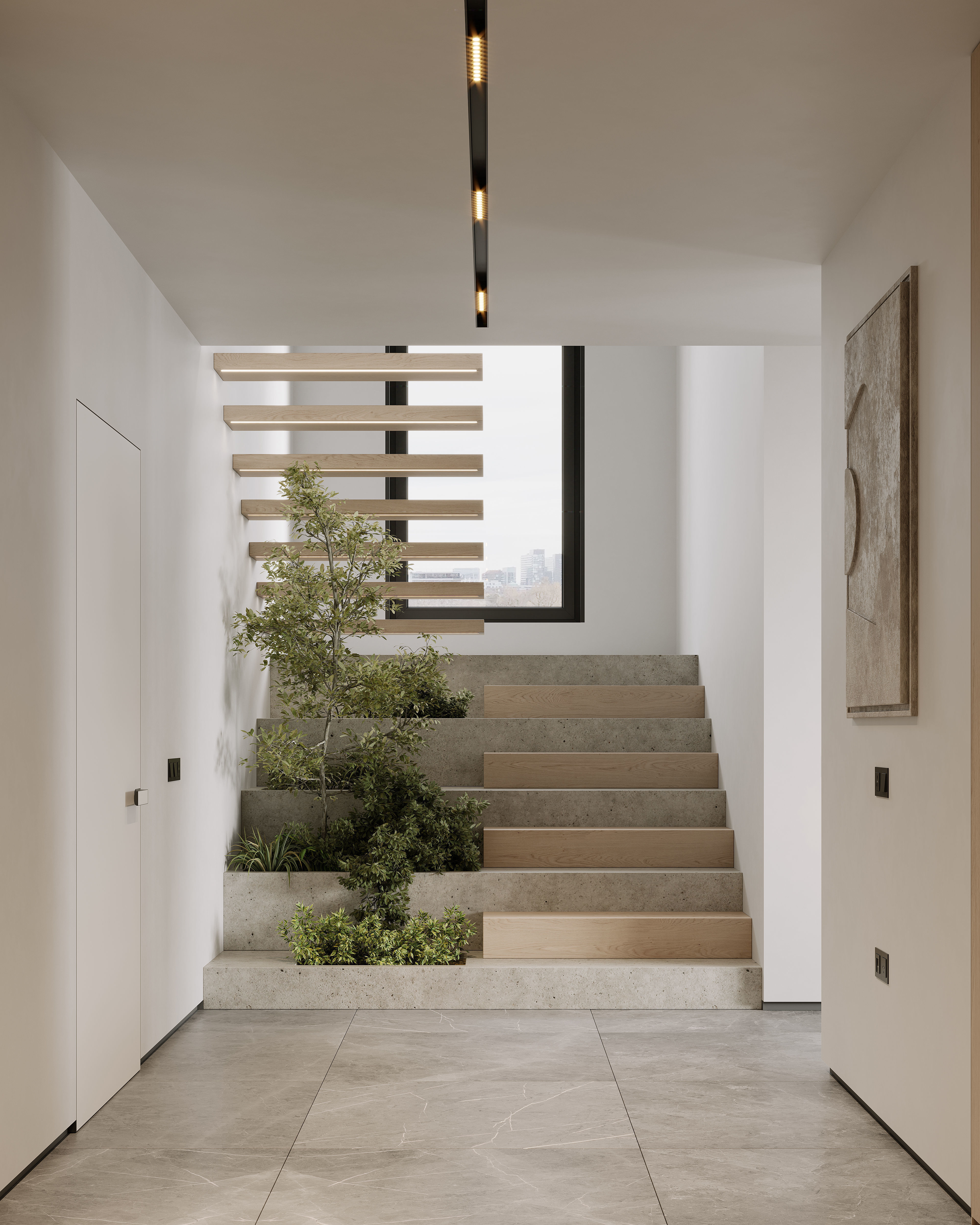 AR-22045 Case Study - Living room-Kitchen-Hallway 3D Scene 3D model_14