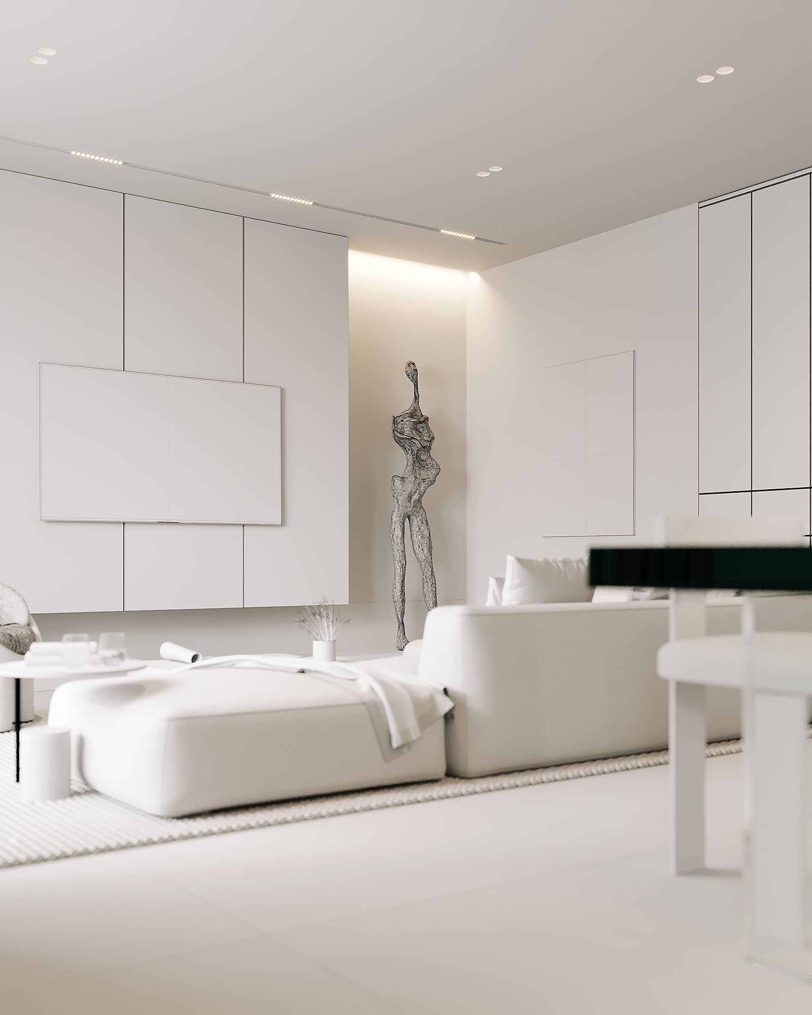 AR-22045 Case Study - Living room-Kitchen-Hallway 3D Scene 3D model_26