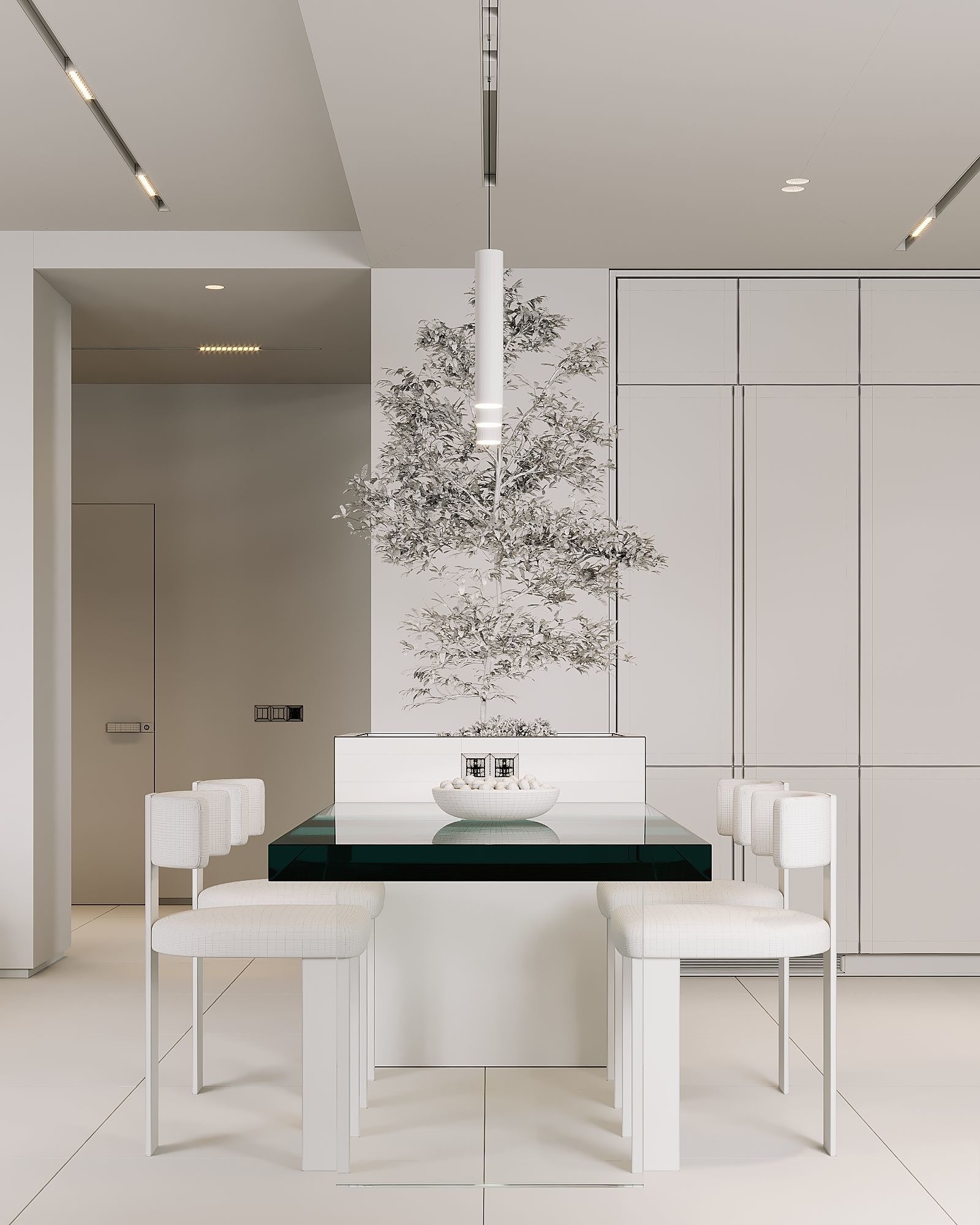 AR-22045 Case Study - Living room-Kitchen-Hallway 3D Scene 3D model_24