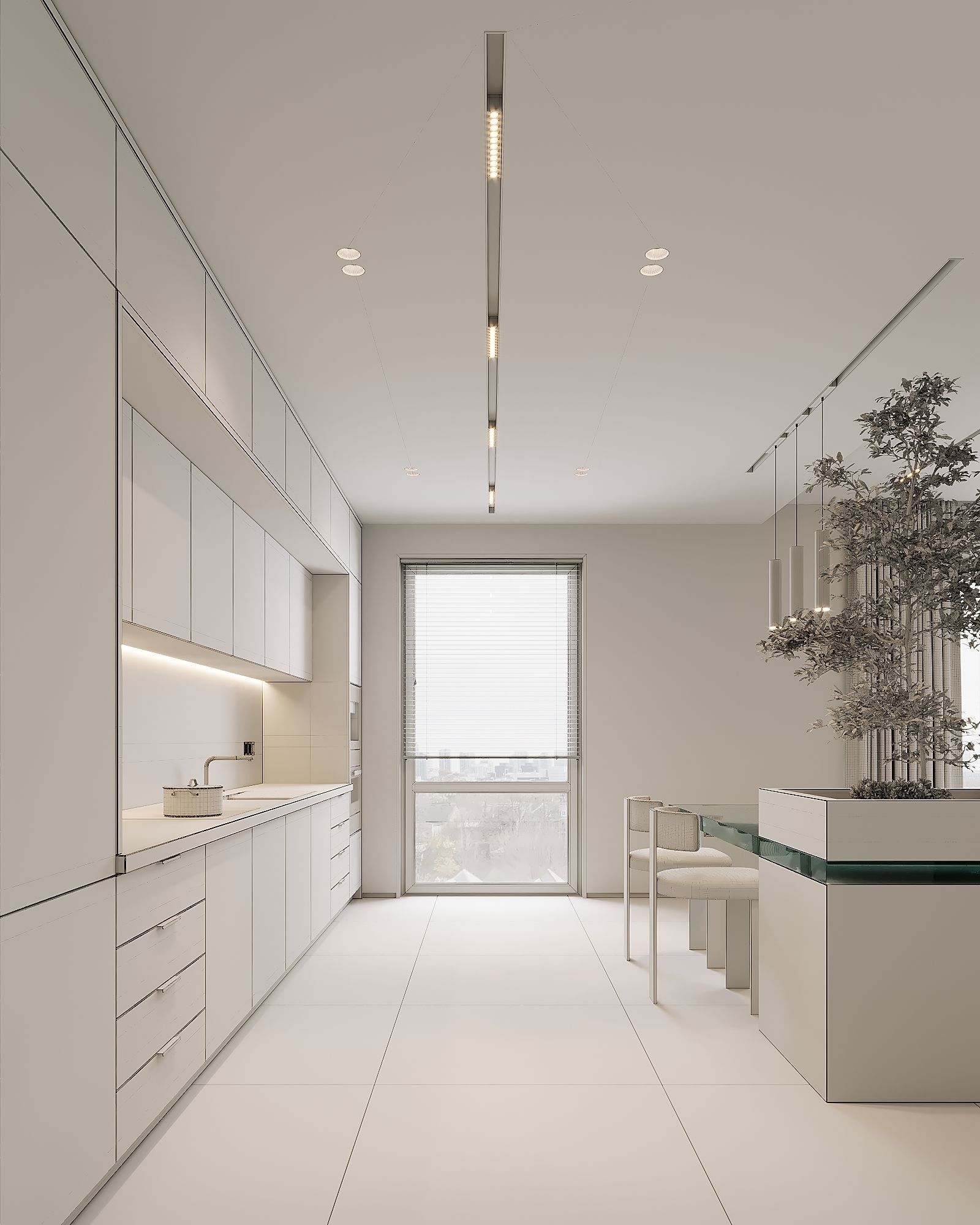 AR-22045 Case Study - Living room-Kitchen-Hallway 3D Scene 3D model_25