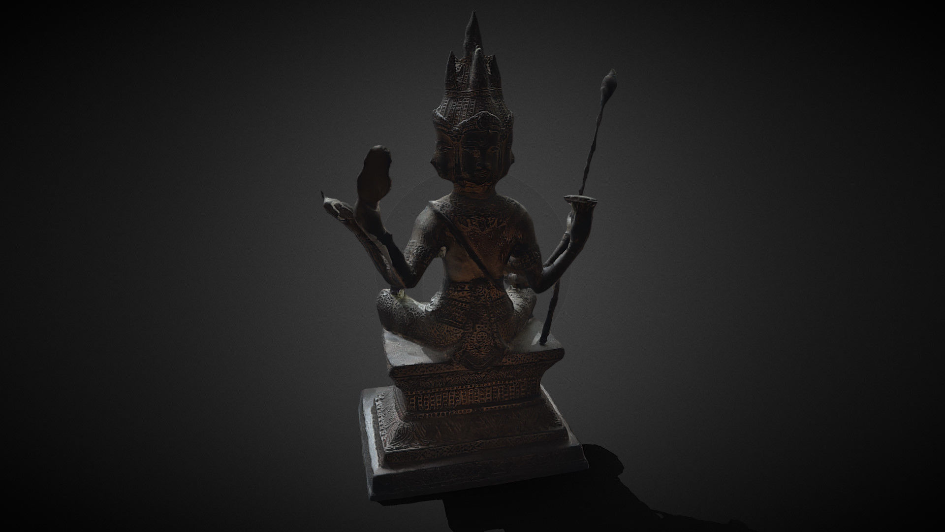 Brahma statue Low-poly 3D model_5