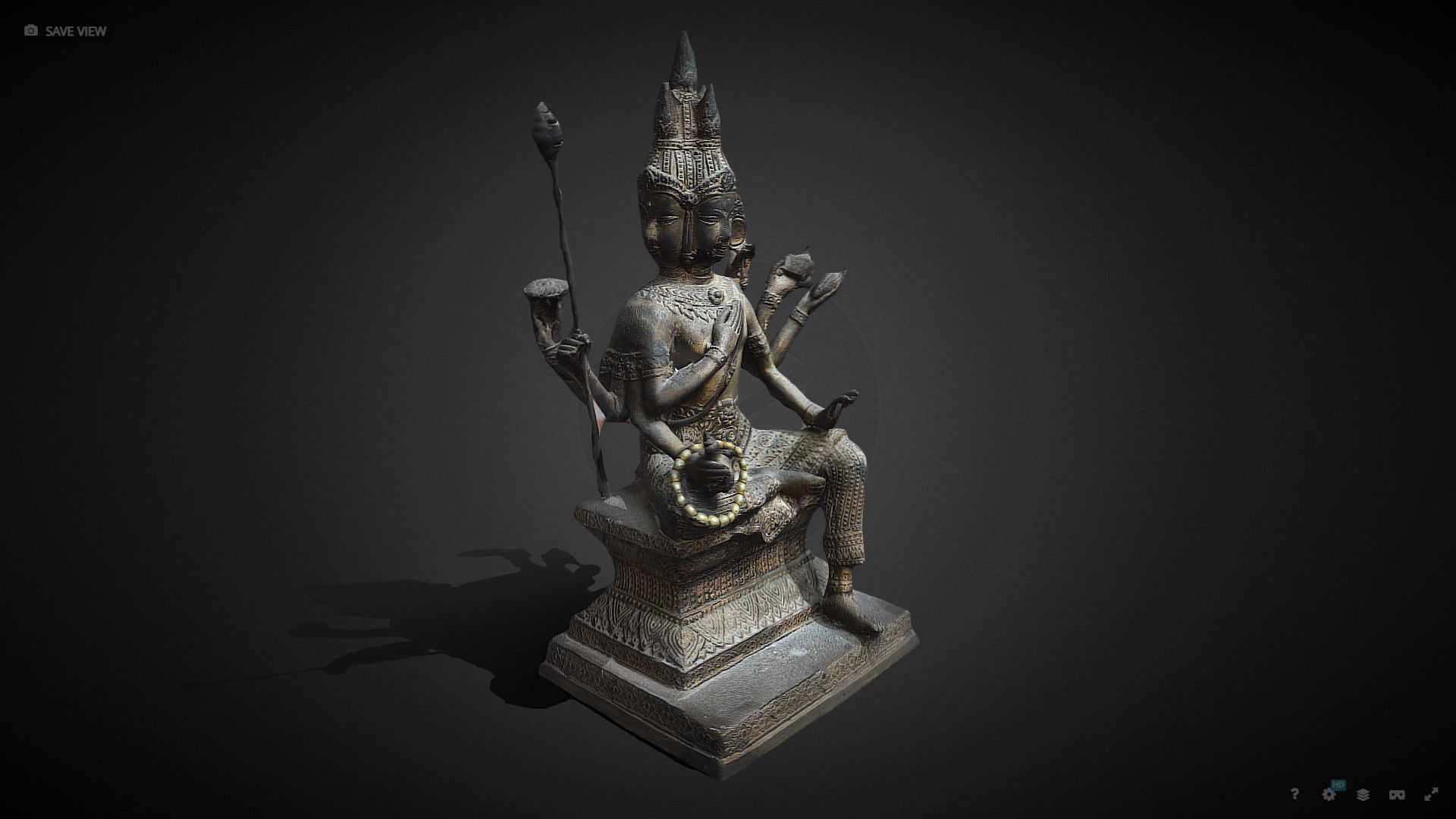 Brahma statue Low-poly 3D model_36