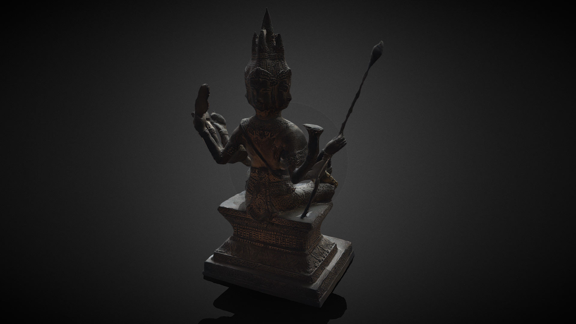 Brahma statue Low-poly 3D model_57
