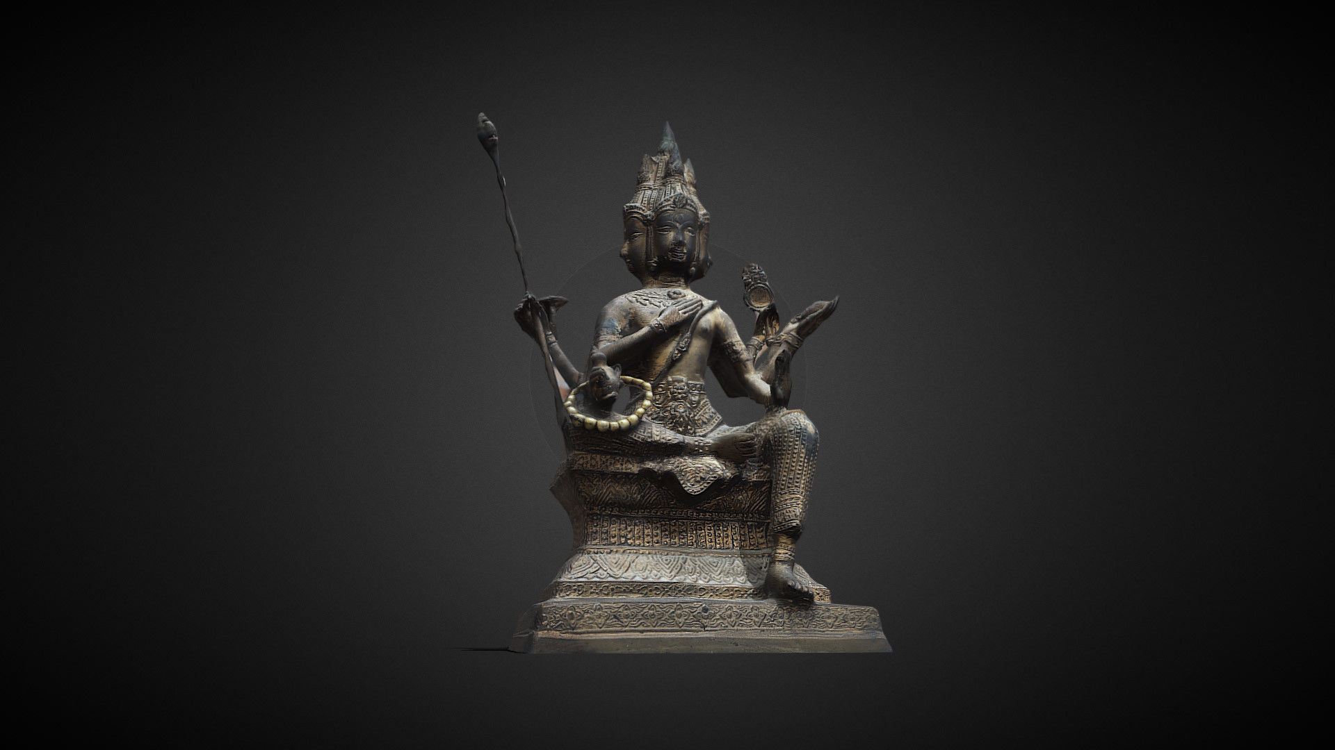 Brahma statue Low-poly 3D model_15