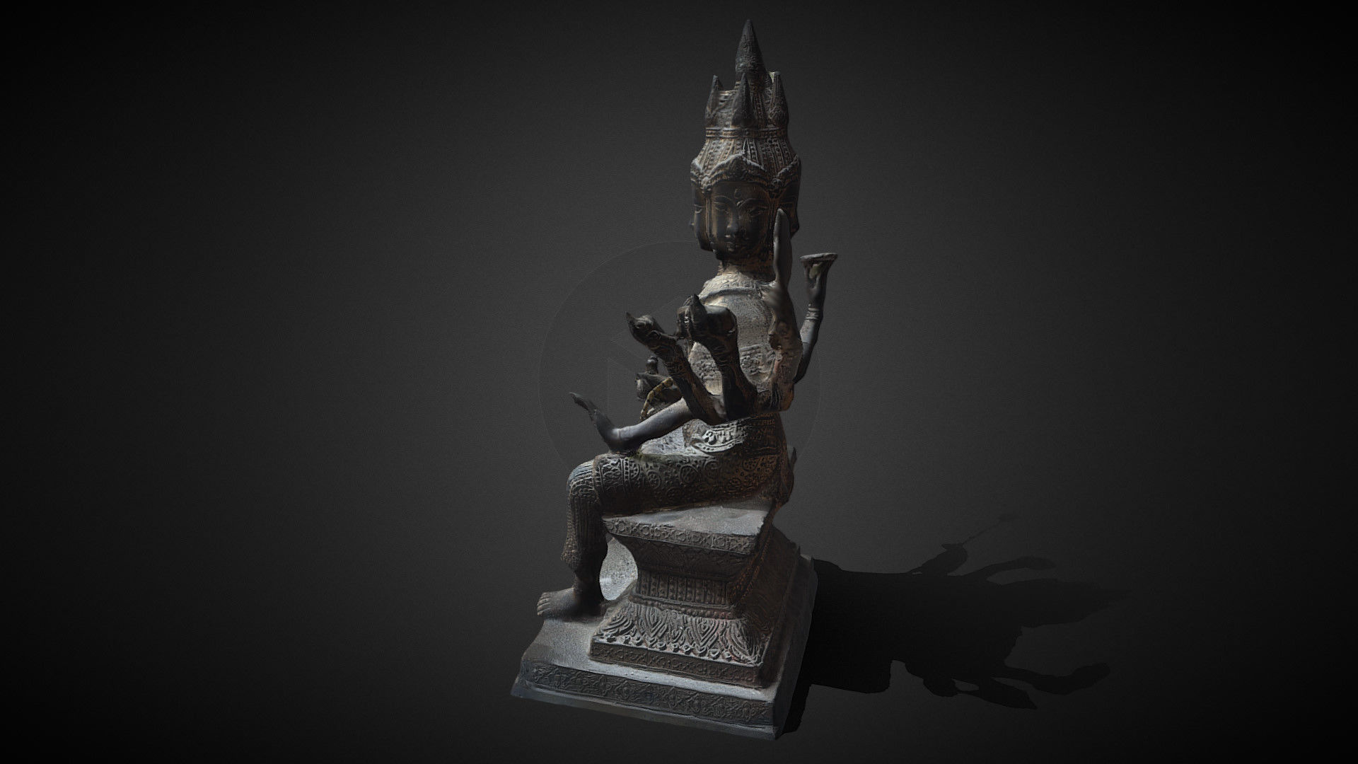 Brahma statue Low-poly 3D model_8