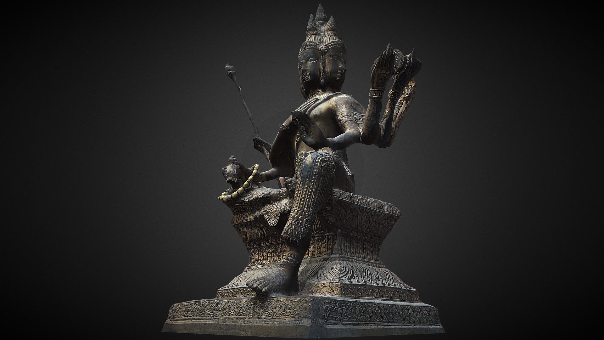 Brahma statue Low-poly 3D model_42
