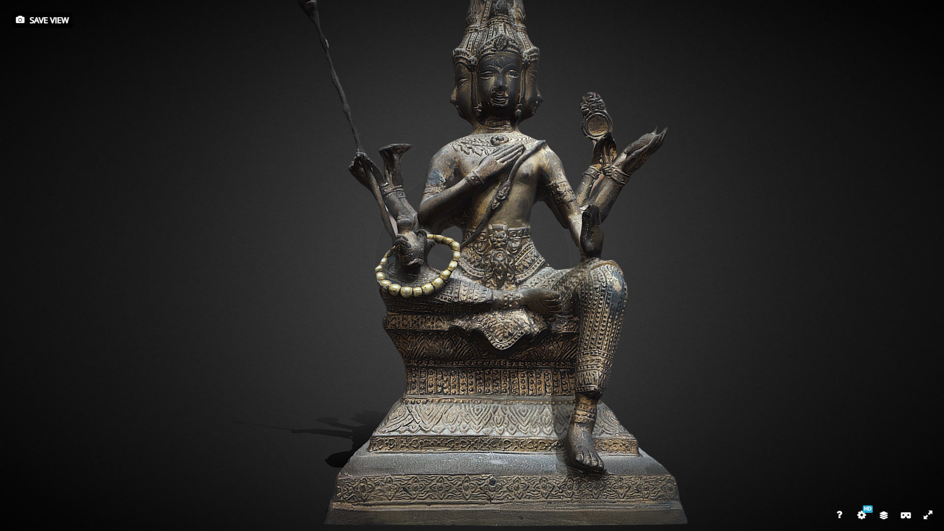 Brahma statue Low-poly 3D model_49
