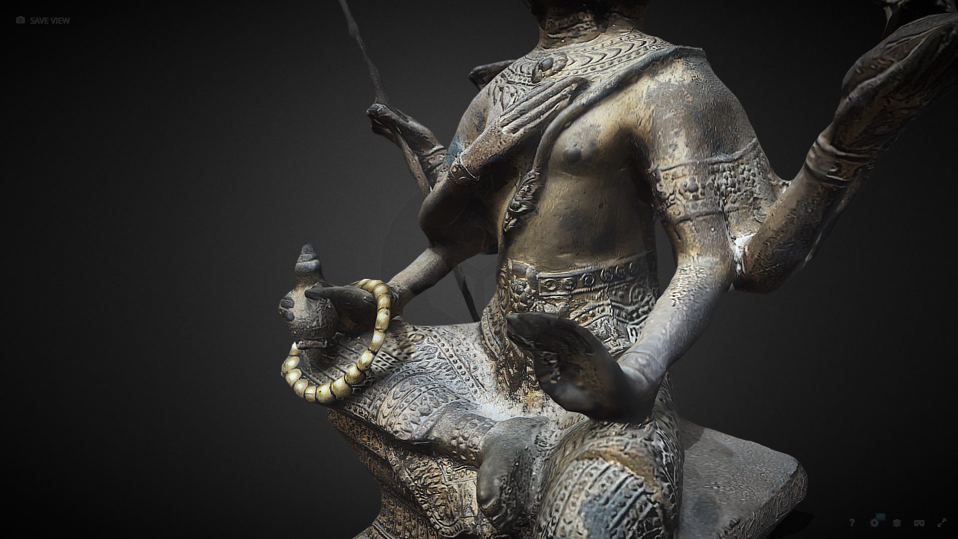 Brahma statue Low-poly 3D model_35