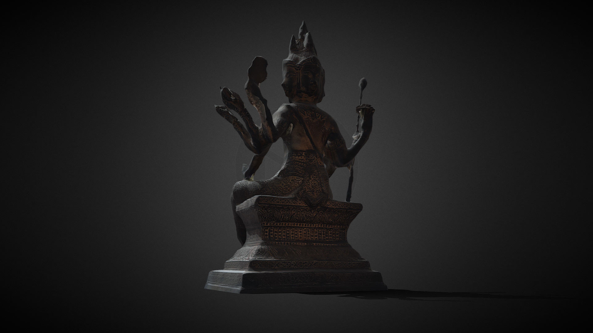 Brahma statue Low-poly 3D model_24