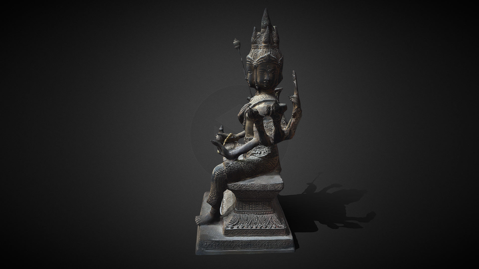 Brahma statue Low-poly 3D model_9