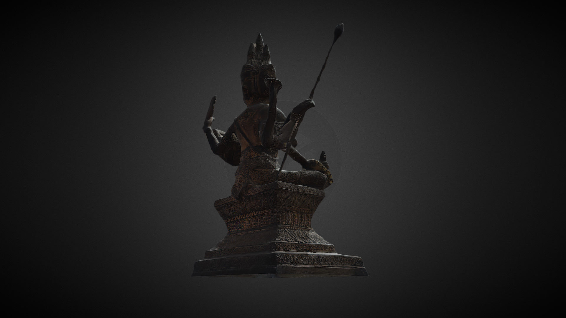 Brahma statue Low-poly 3D model_21