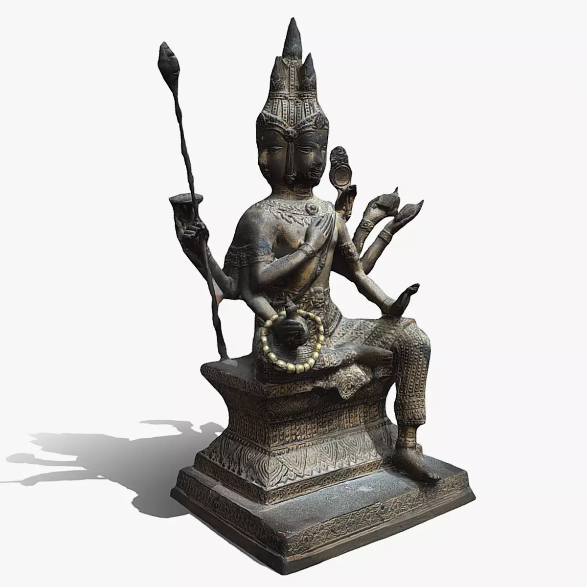 Brahma statue Low-poly 3D model_0