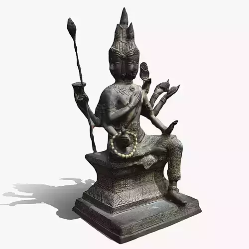 Brahma statue Low-poly 3D model