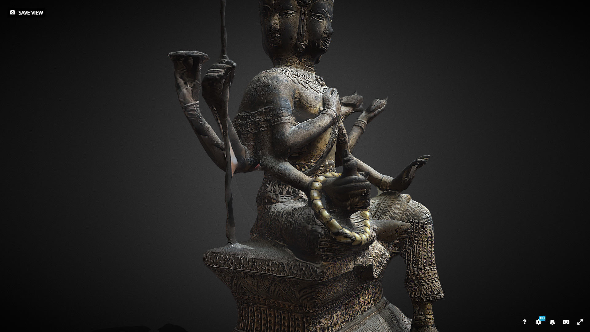 Brahma statue Low-poly 3D model_39